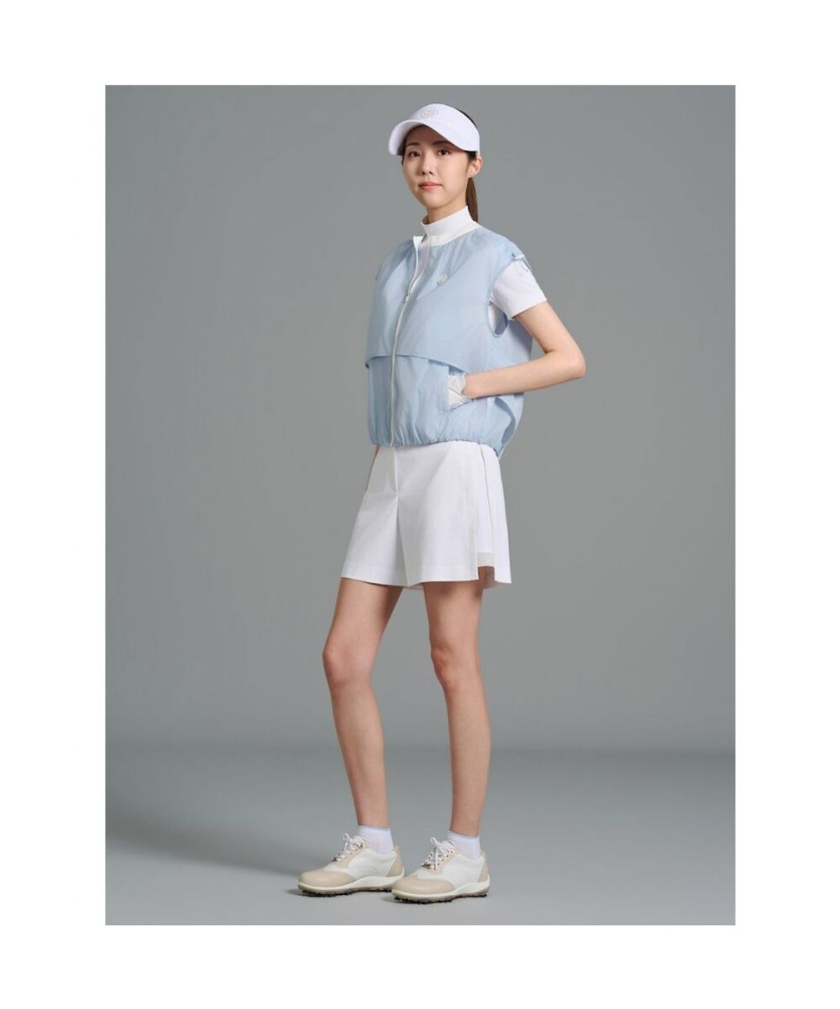 빈폴골프(BEANPOLE GOLF) [B_under] 여성 블루종핏 레이어링 집업 베스트 - 스카이 블루