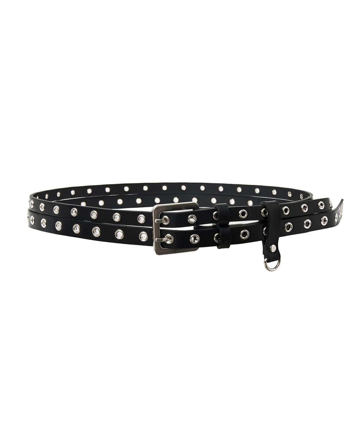 렌세(RENSE) Double Layer Eyelet Belt Black