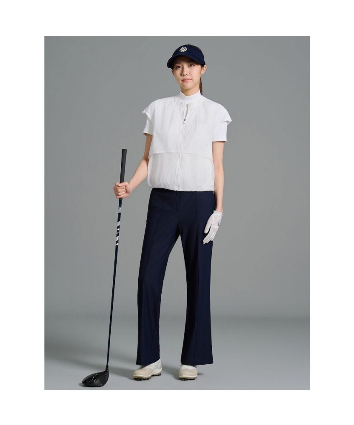 빈폴골프(BEANPOLE GOLF) [B_under] 여성 텍스처 와이드부츠컷 팬츠 - 네이비