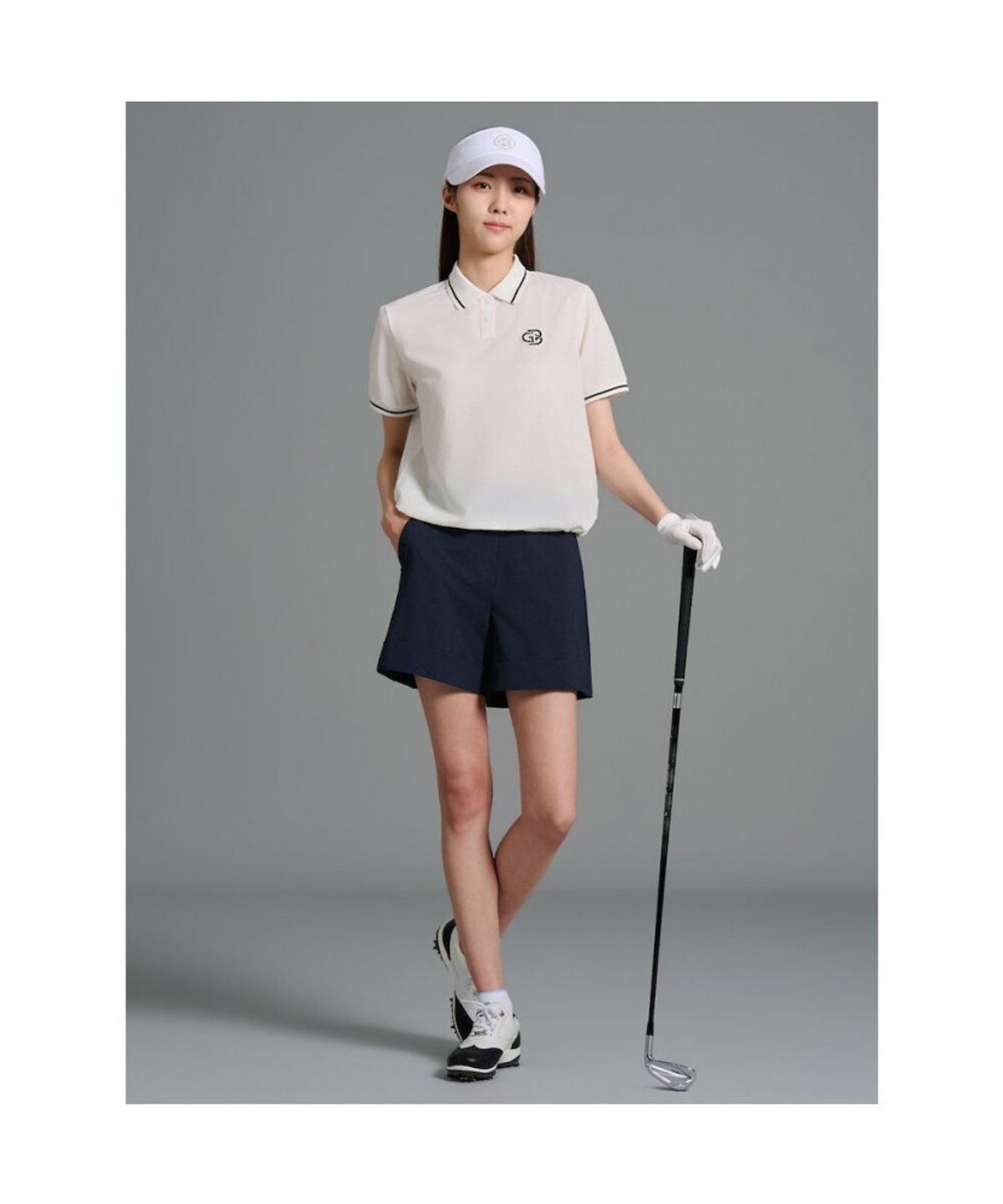 빈폴골프(BEANPOLE GOLF) 여성 시어서커 쇼츠 - 네이비