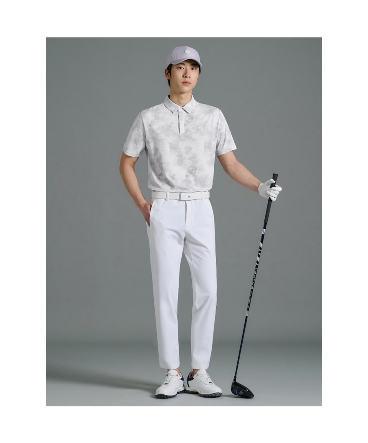 빈폴골프(BEANPOLE GOLF) [B_under] 남성 클라우디 어깨 배색 티셔츠 - 라이트 그레이