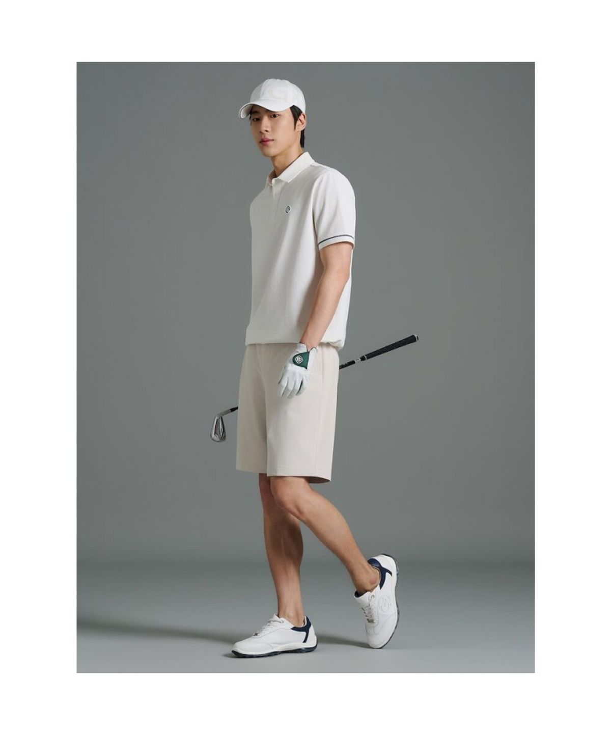 빈폴골프(BEANPOLE GOLF) 남성 서커 블루종핏 티셔츠 - 화이트