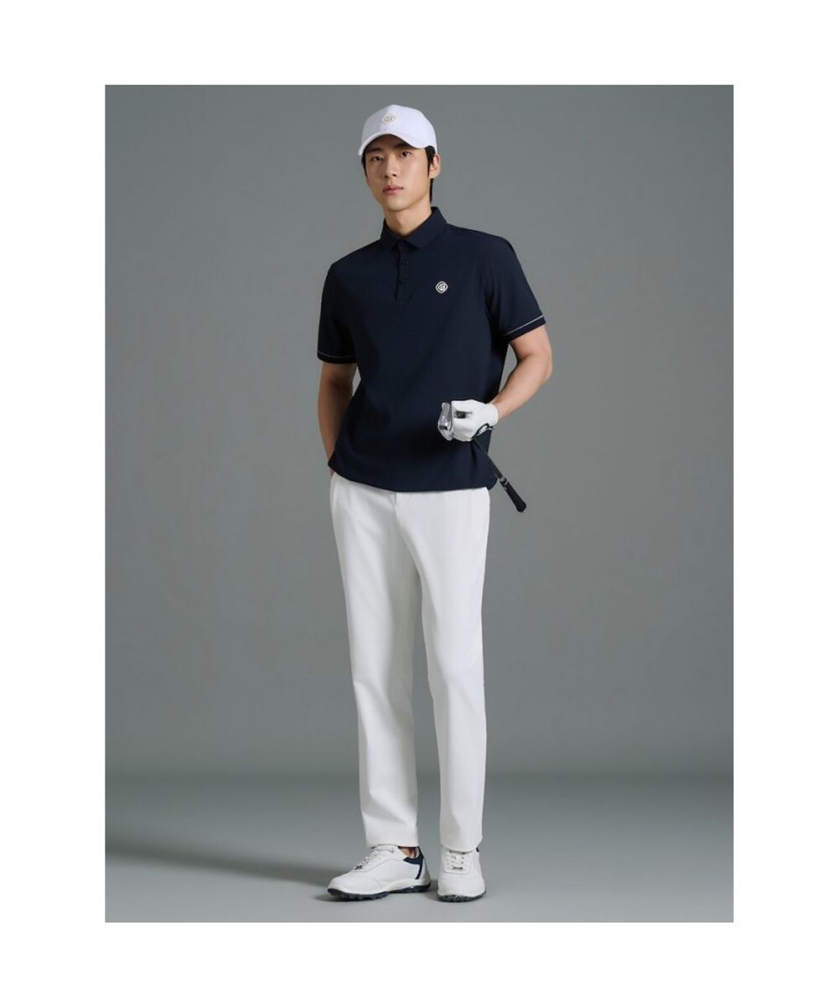 빈폴골프(BEANPOLE GOLF) 남성 서커 블루종핏 티셔츠 - 네이비