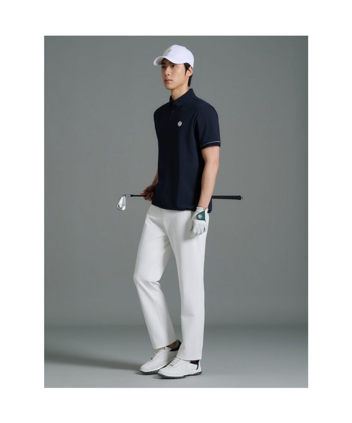 빈폴골프(BEANPOLE GOLF) 남성 서커 블루종핏 티셔츠 - 네이비
