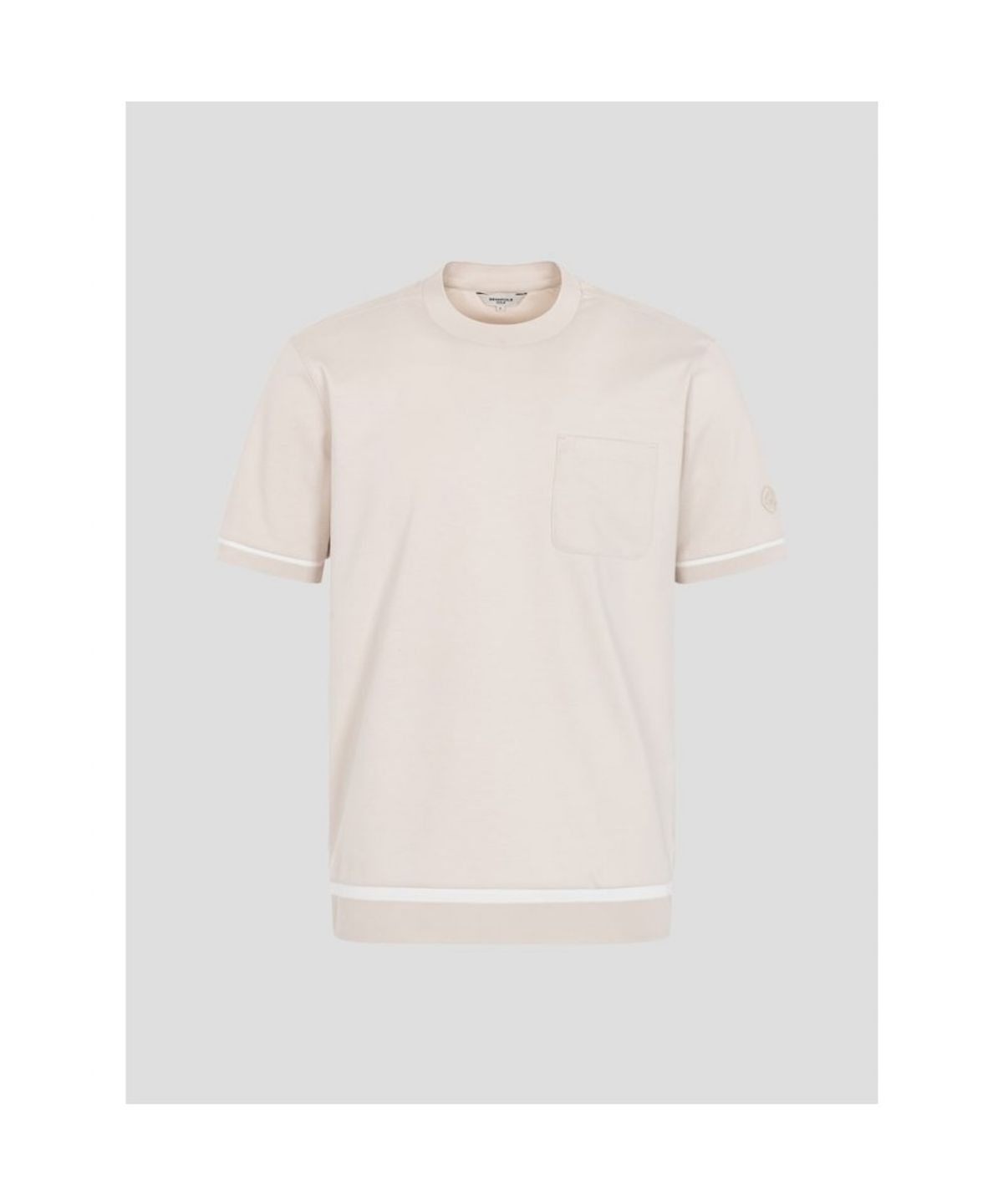 빈폴골프(BEANPOLE GOLF) 남성 소매 배색 라운드 티셔츠 - 베이지