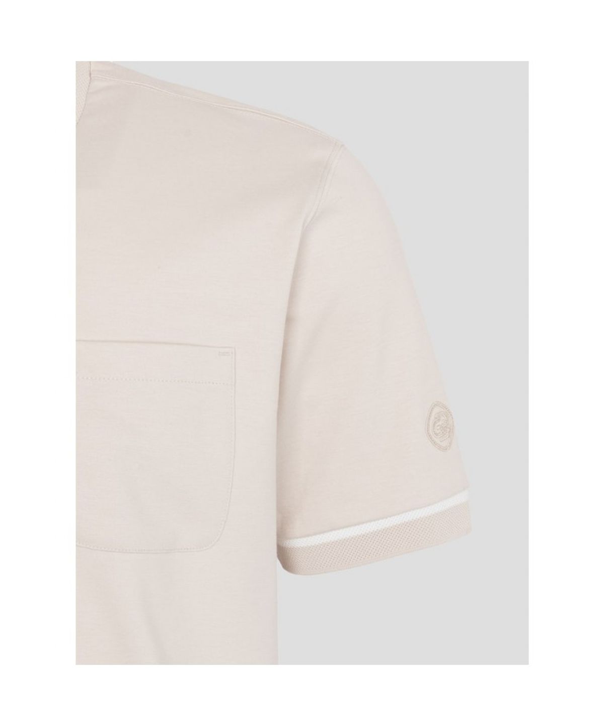 빈폴골프(BEANPOLE GOLF) 남성 소매 배색 라운드 티셔츠 - 베이지