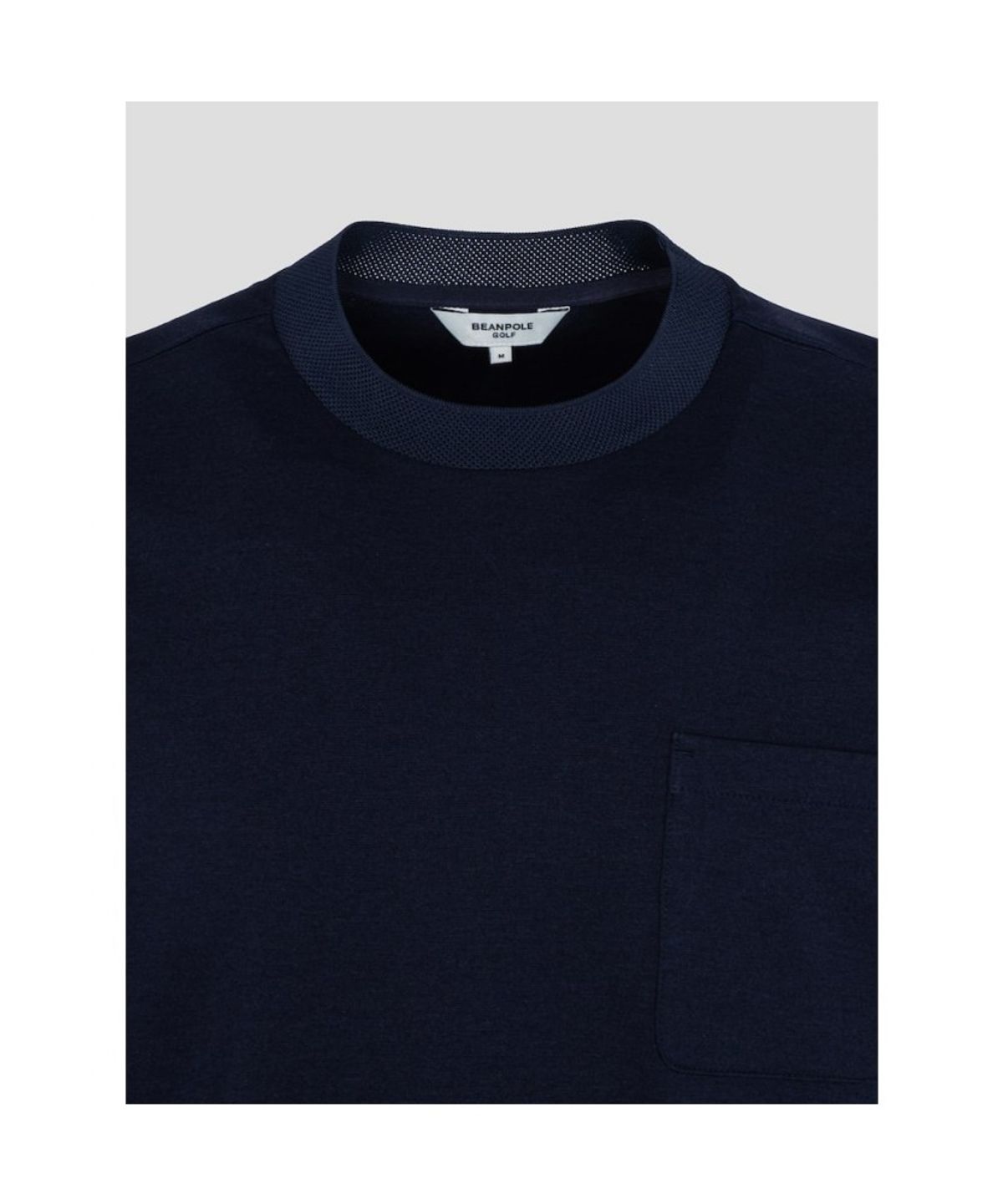 빈폴골프(BEANPOLE GOLF) 남성 소매 배색 라운드 티셔츠 - 네이비