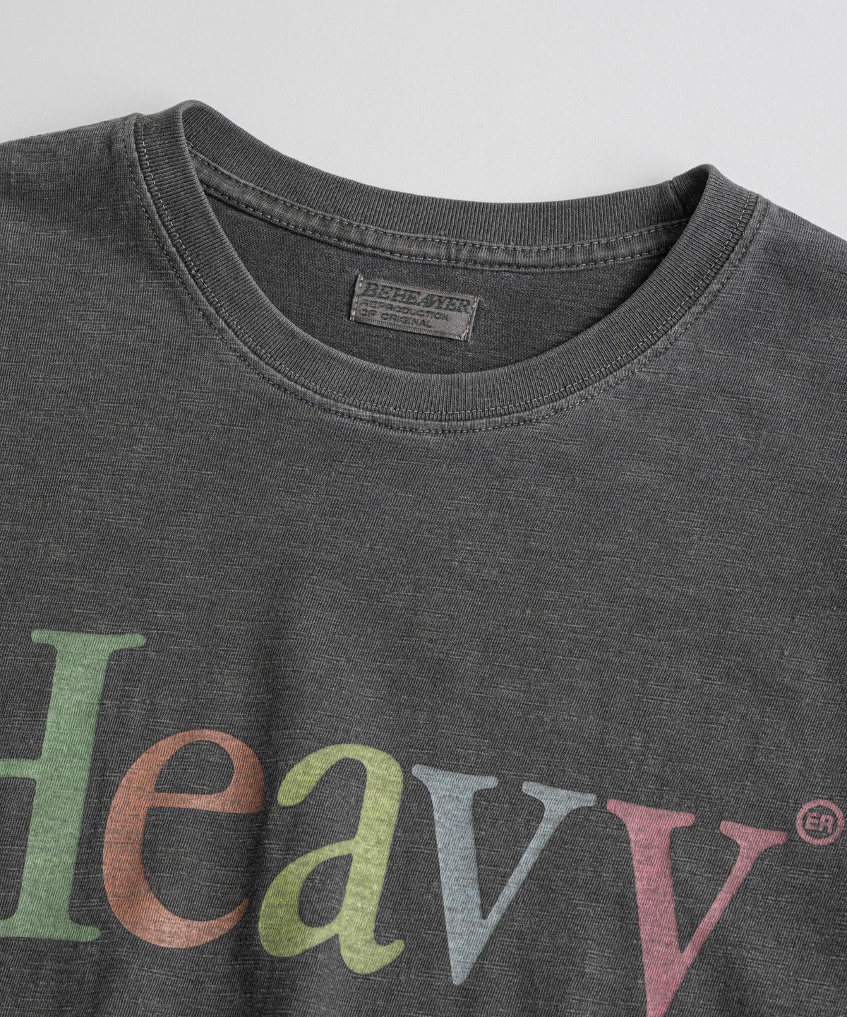 비헤비어(BEHEAVYER) 19XX GRAPHIC TUBLAR T-SHIRTS charcoal