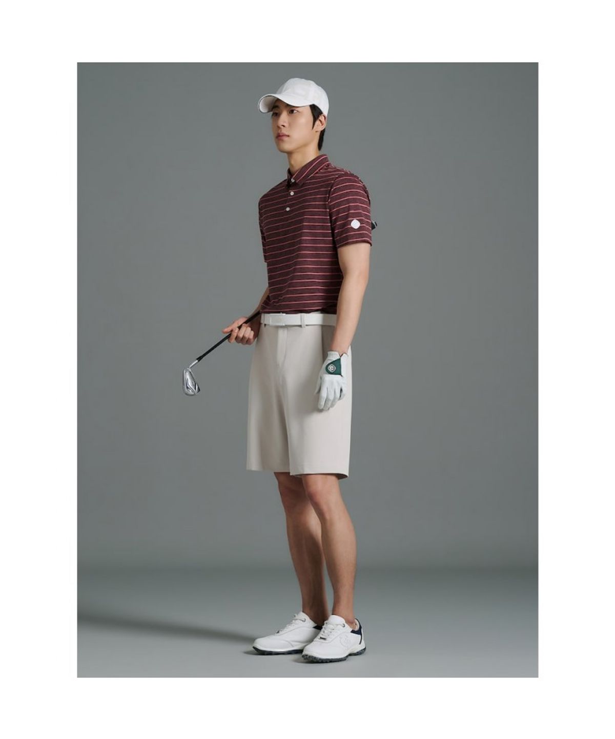 빈폴골프(BEANPOLE GOLF) 남성 스트라이프 반소매 티셔츠 - 레드