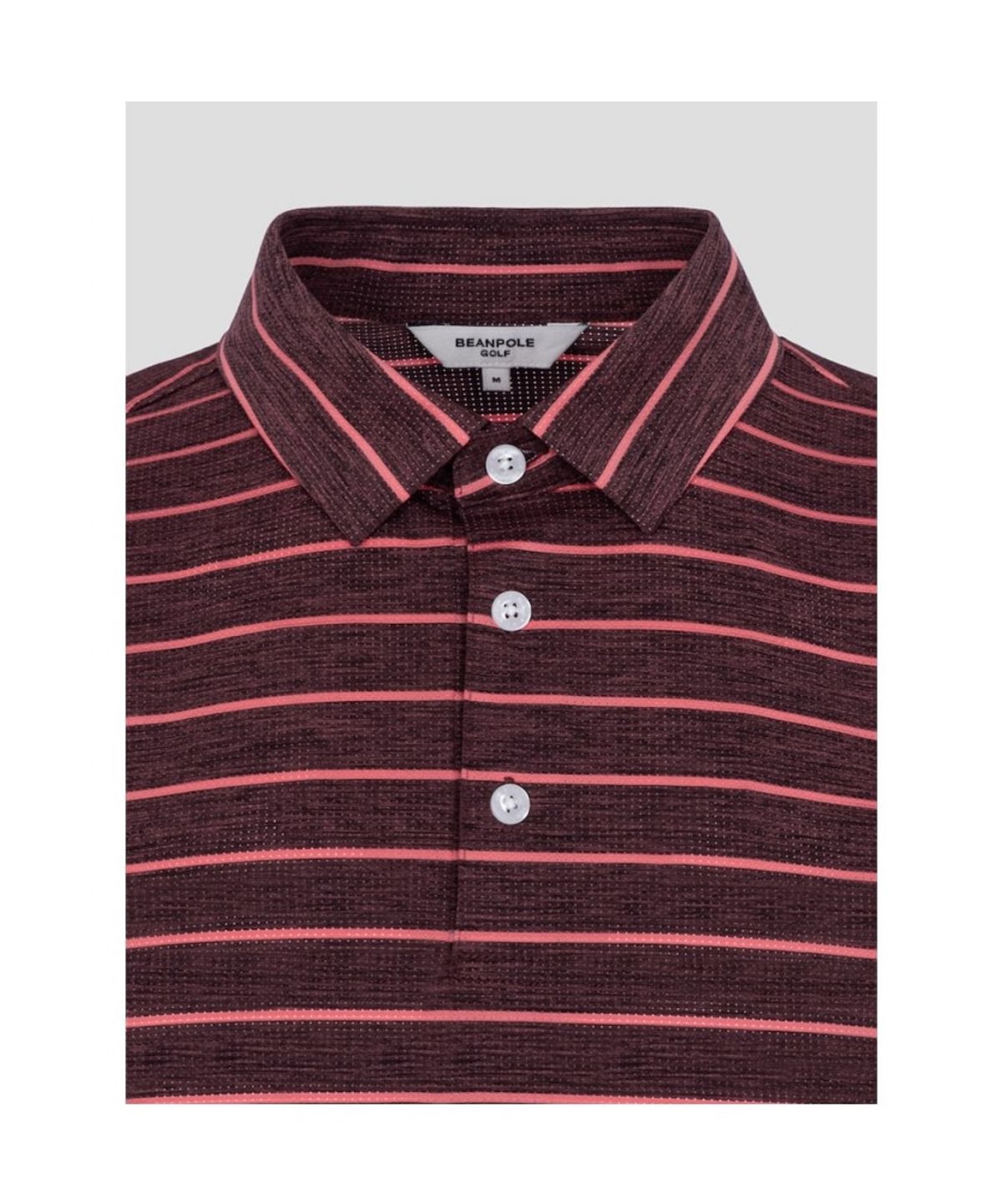 빈폴골프(BEANPOLE GOLF) 남성 스트라이프 반소매 티셔츠 - 레드