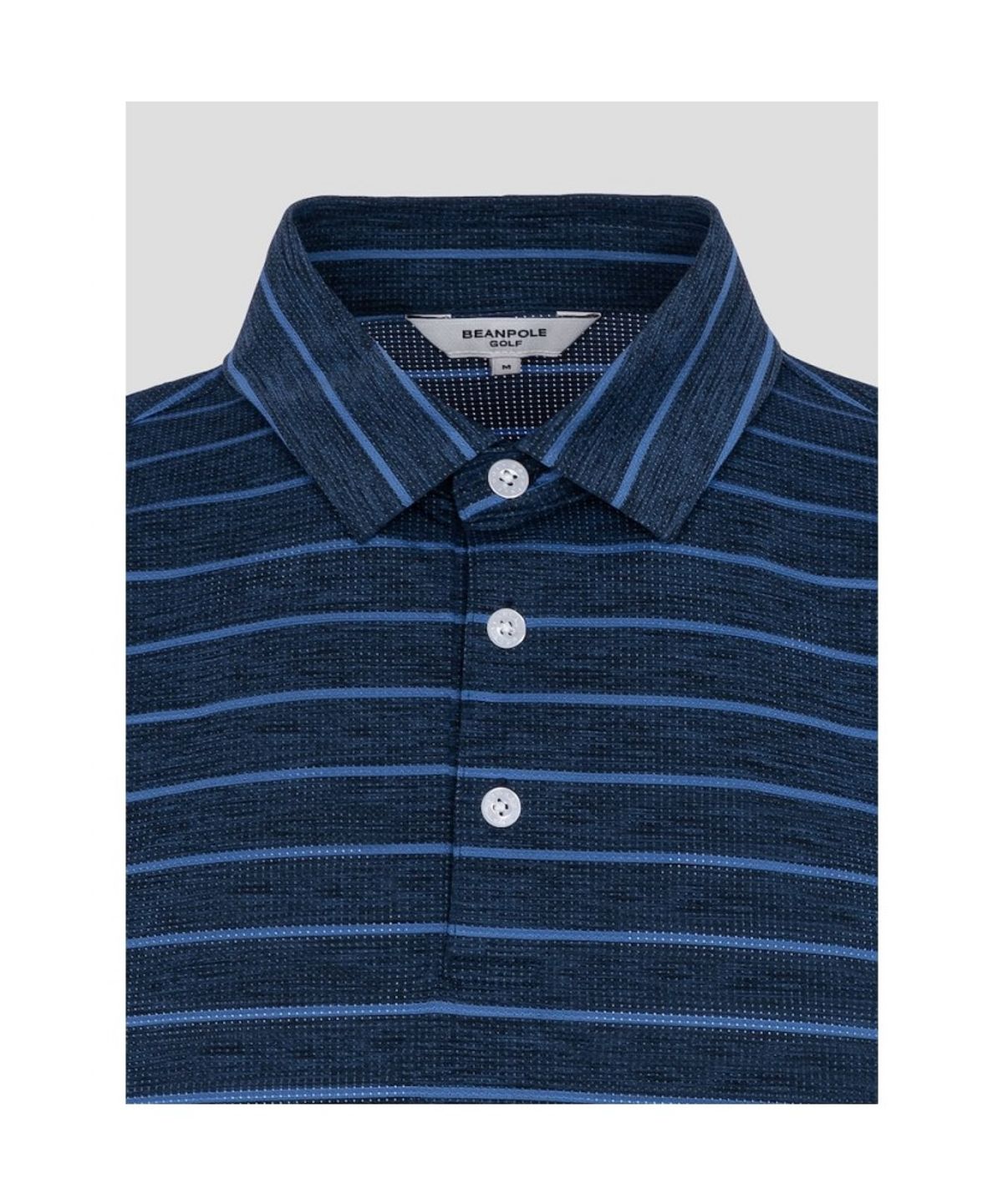 빈폴골프(BEANPOLE GOLF) 남성 스트라이프 반소매 티셔츠 - 블루