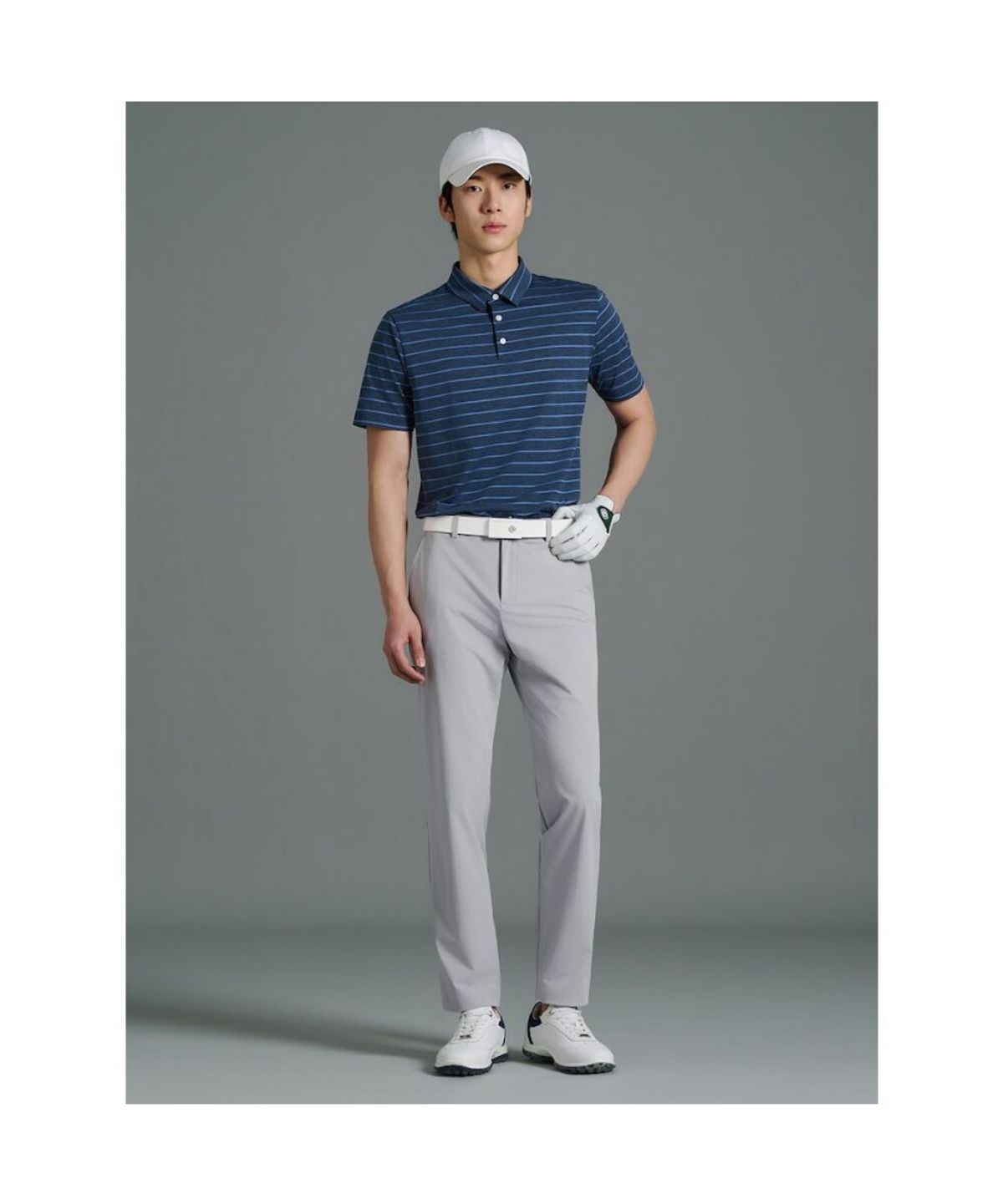 빈폴골프(BEANPOLE GOLF) 남성 투톤 텍스쳐 스트레이트 팬츠 - 그레이