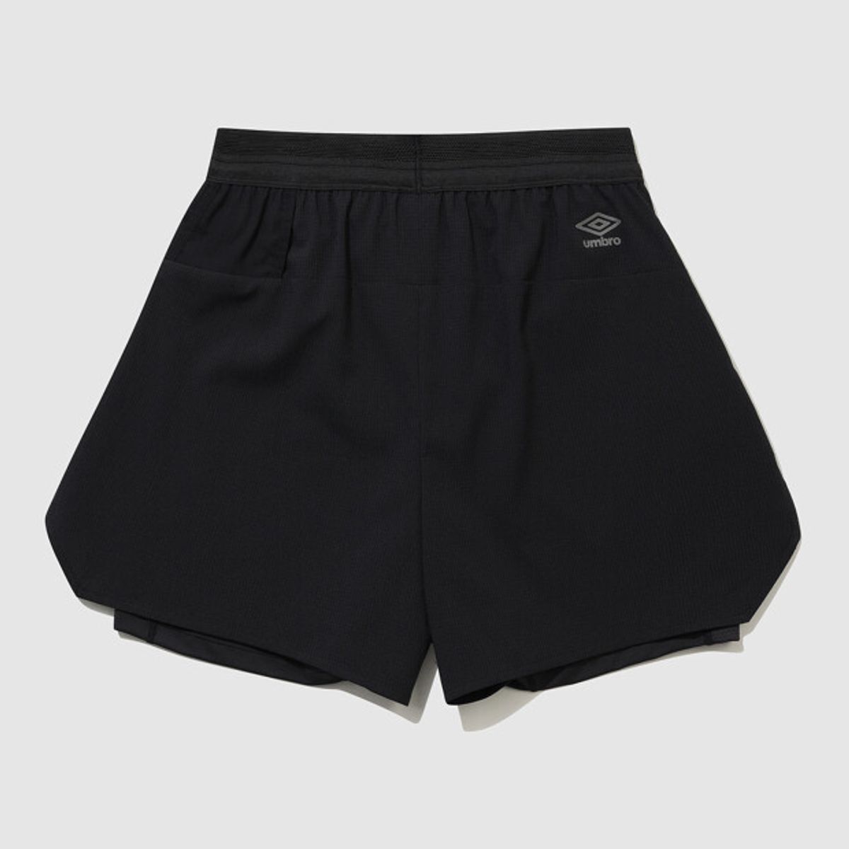 엄브로(UMBRO) 슬로우킥 경량 레깅스 투인원(2IN1) 3부 반바지 블랙 UR221SHP54