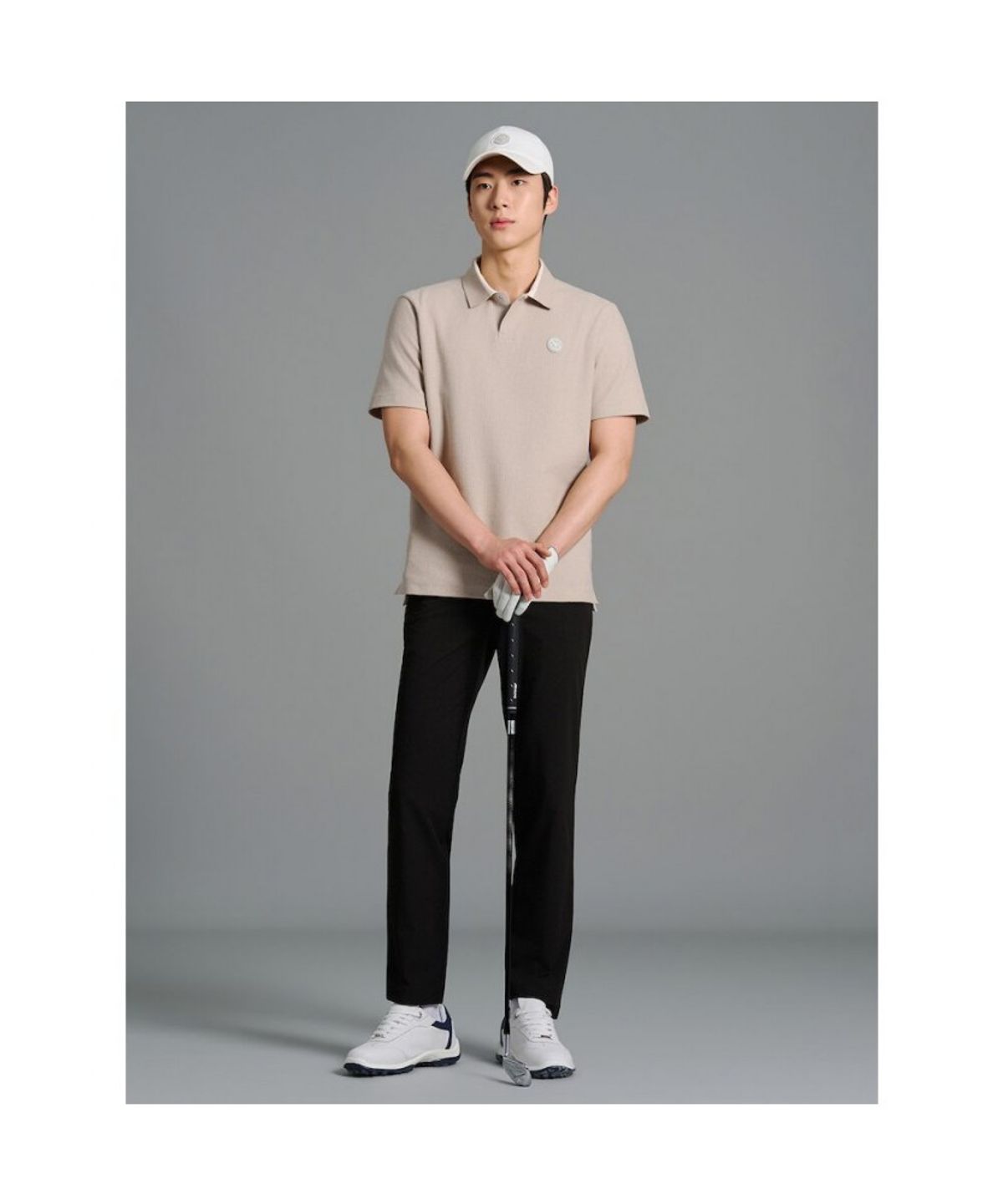 빈폴골프(BEANPOLE GOLF) 남성 투톤 텍스쳐 스트레이트 팬츠 - 블랙