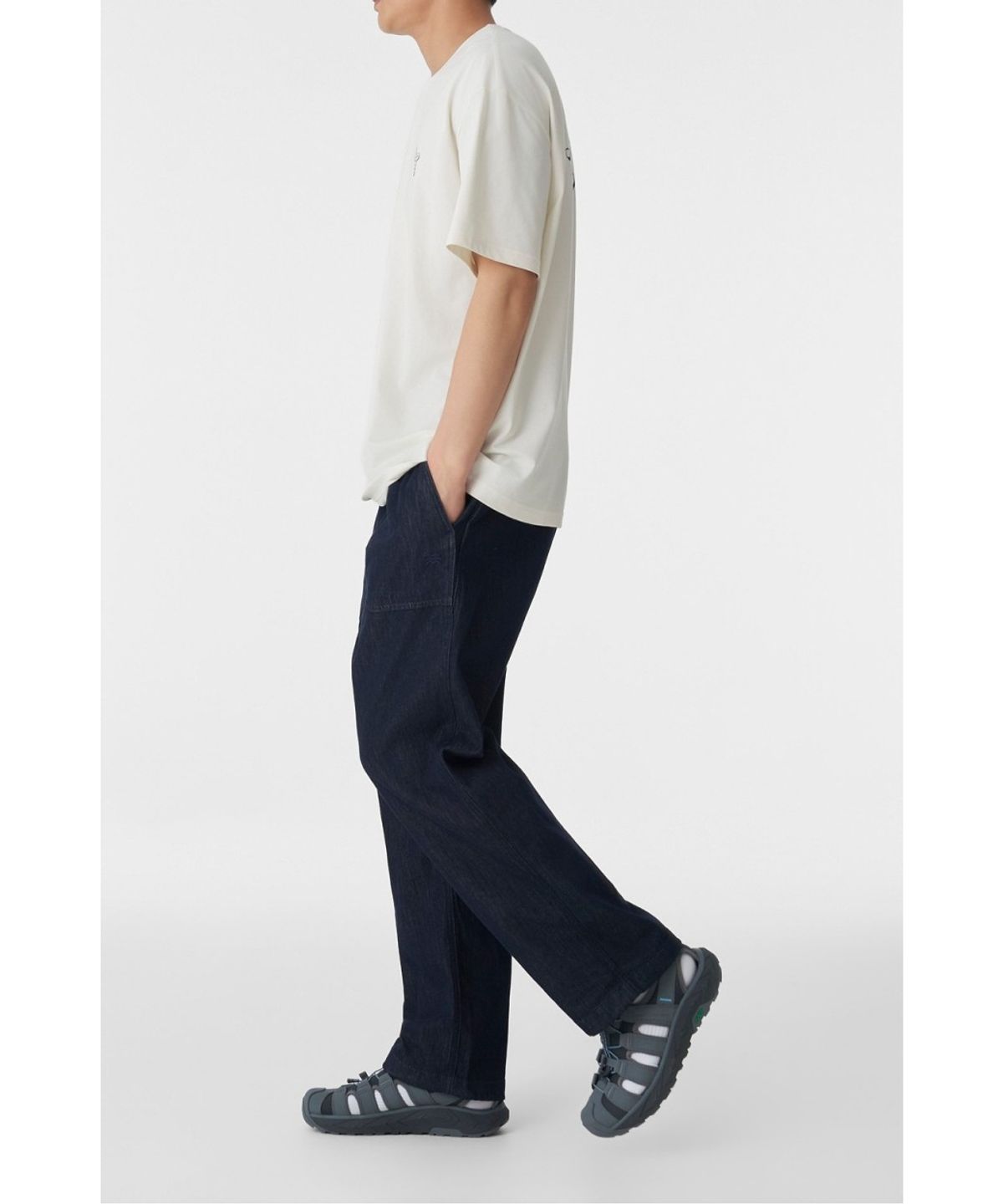 코오롱스포츠(KOLON SPORT) [KS X ORUMM] 남녀공용 볼더링 데님 레귤러핏 팬츠 JWPNM26821IND