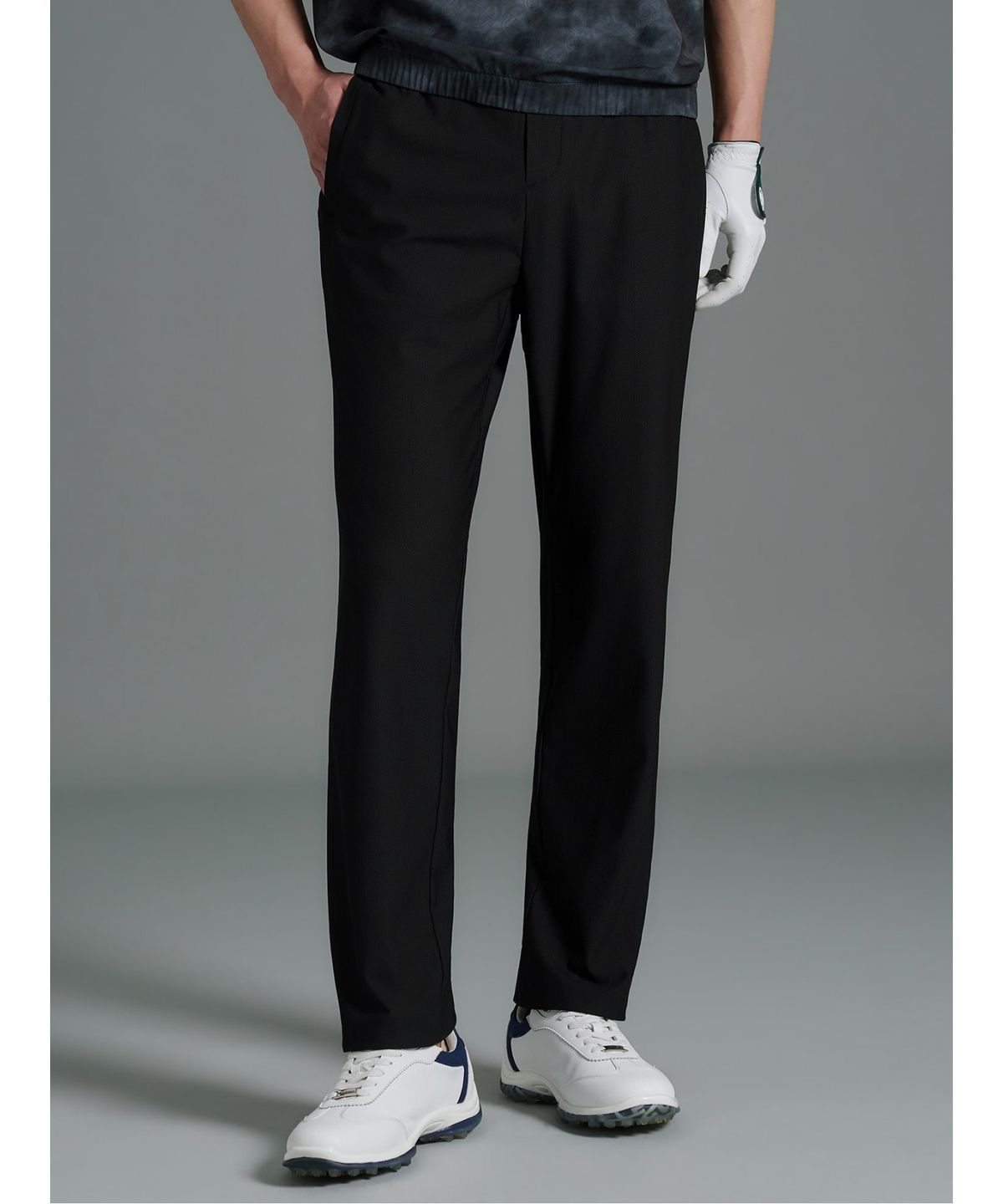 빈폴골프(BEANPOLE GOLF) [B_under] 남성 투톤 텍스처 스트레이트 팬츠 - 블랙