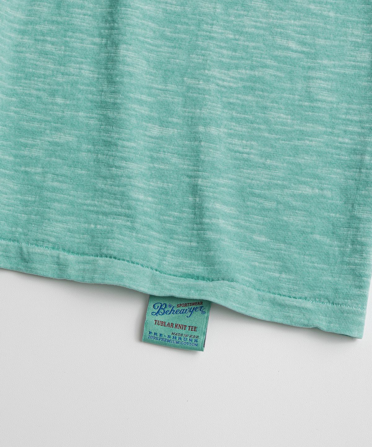 비헤비어(BEHEAVYER) 19XX GRAPHIC TUBLAR T-SHIRTS turquoise