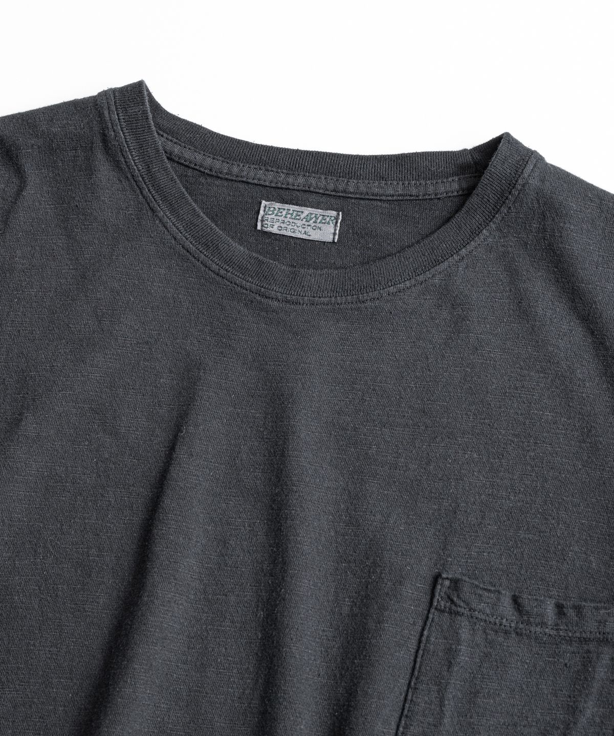비헤비어(BEHEAVYER) SLUB COTTON TUBLAR T-SHIRTS anthracite