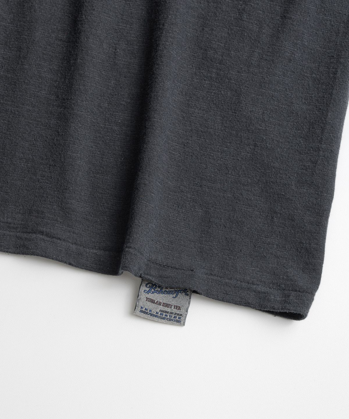 비헤비어(BEHEAVYER) SLUB COTTON TUBLAR T-SHIRTS anthracite