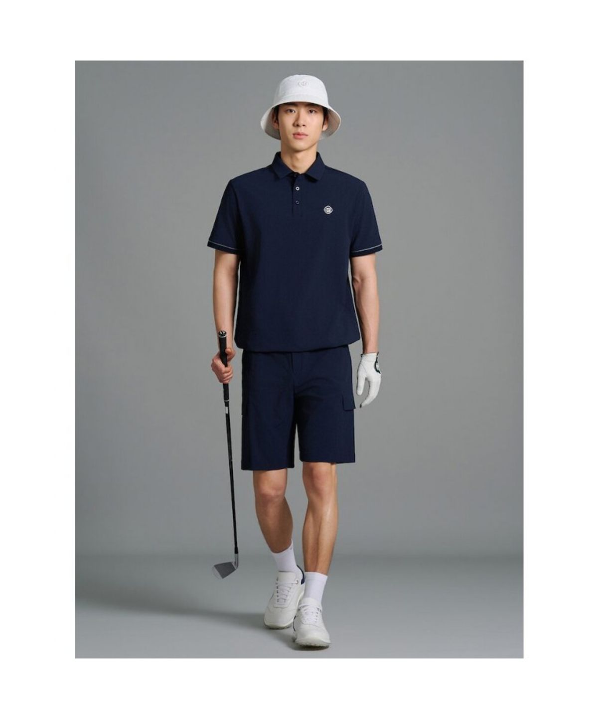 빈폴골프(BEANPOLE GOLF) 남성 시어서커 하프 팬츠 - 네이비