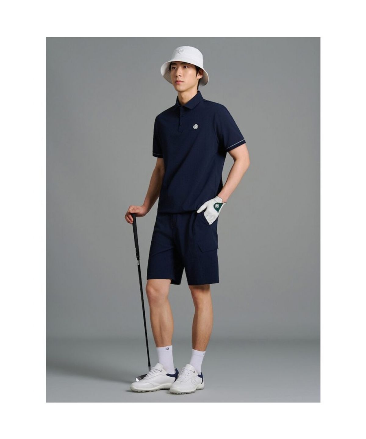 빈폴골프(BEANPOLE GOLF) 남성 시어서커 하프 팬츠 - 네이비
