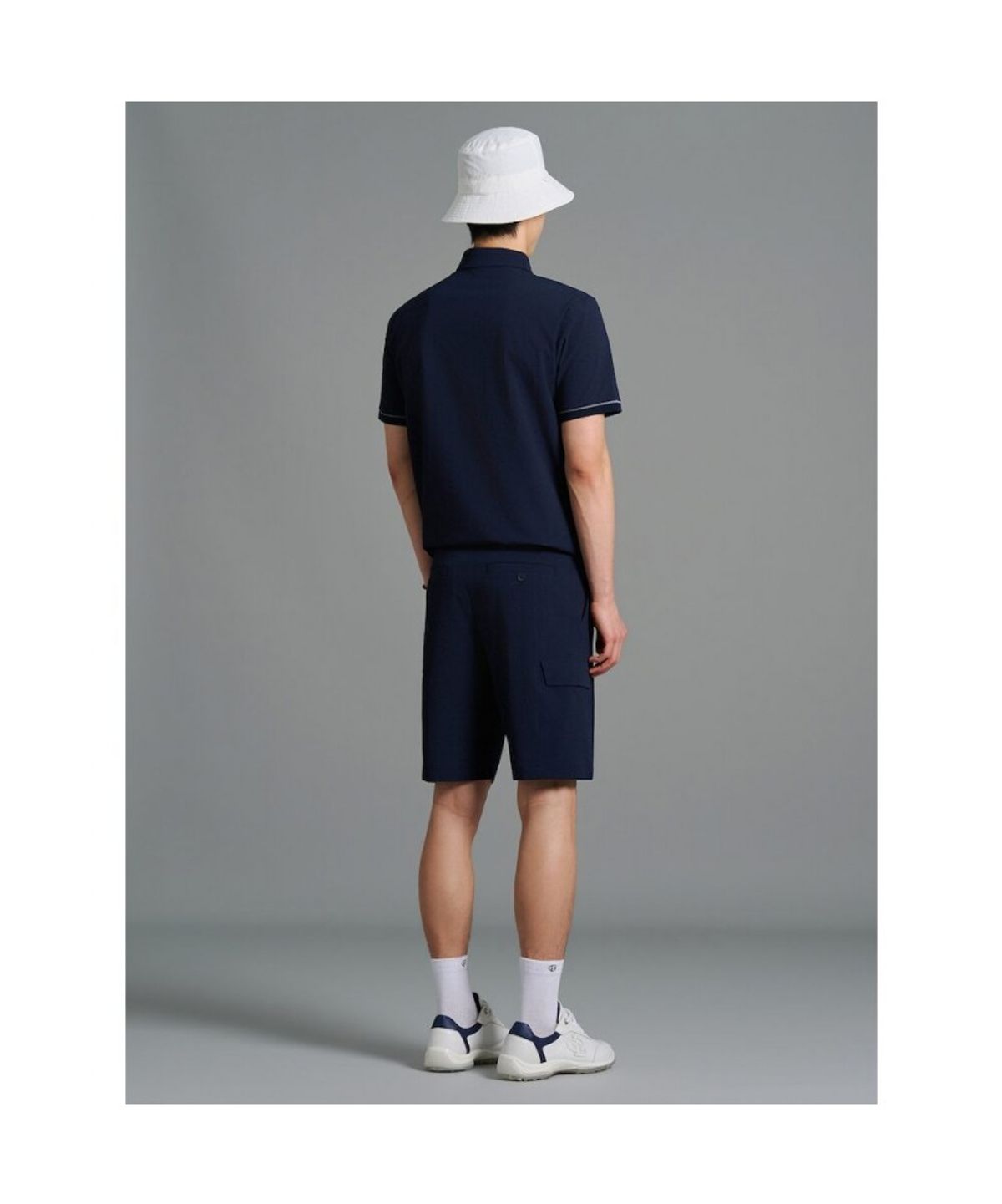빈폴골프(BEANPOLE GOLF) 남성 시어서커 하프 팬츠 - 네이비