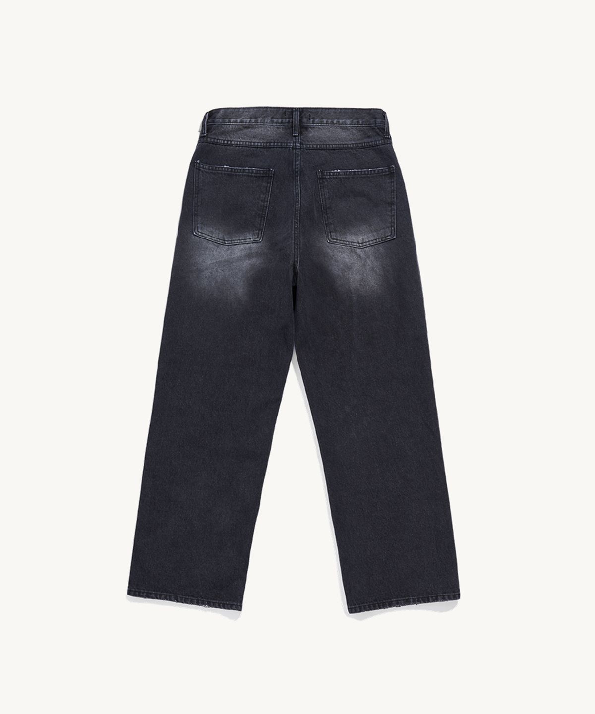 낫뉴(NOT NEW) nn Label Denim Pants Washed Black