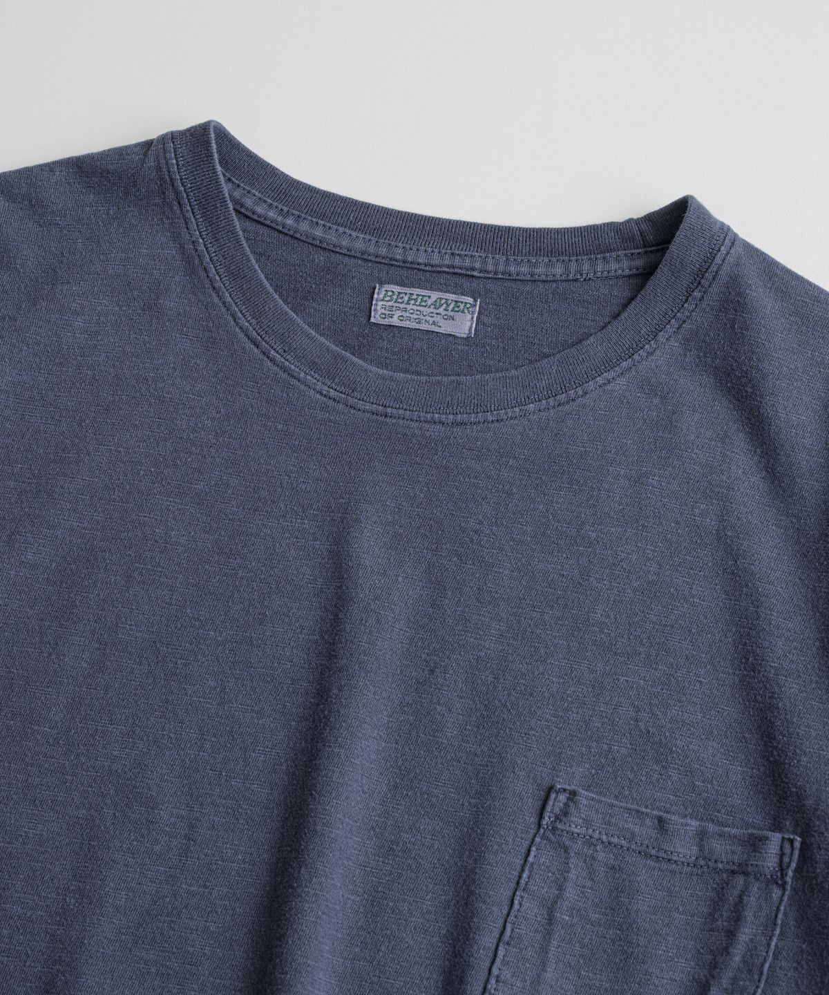 비헤비어(BEHEAVYER) SLUB COTTON TUBLAR T-SHIRTS purple navy