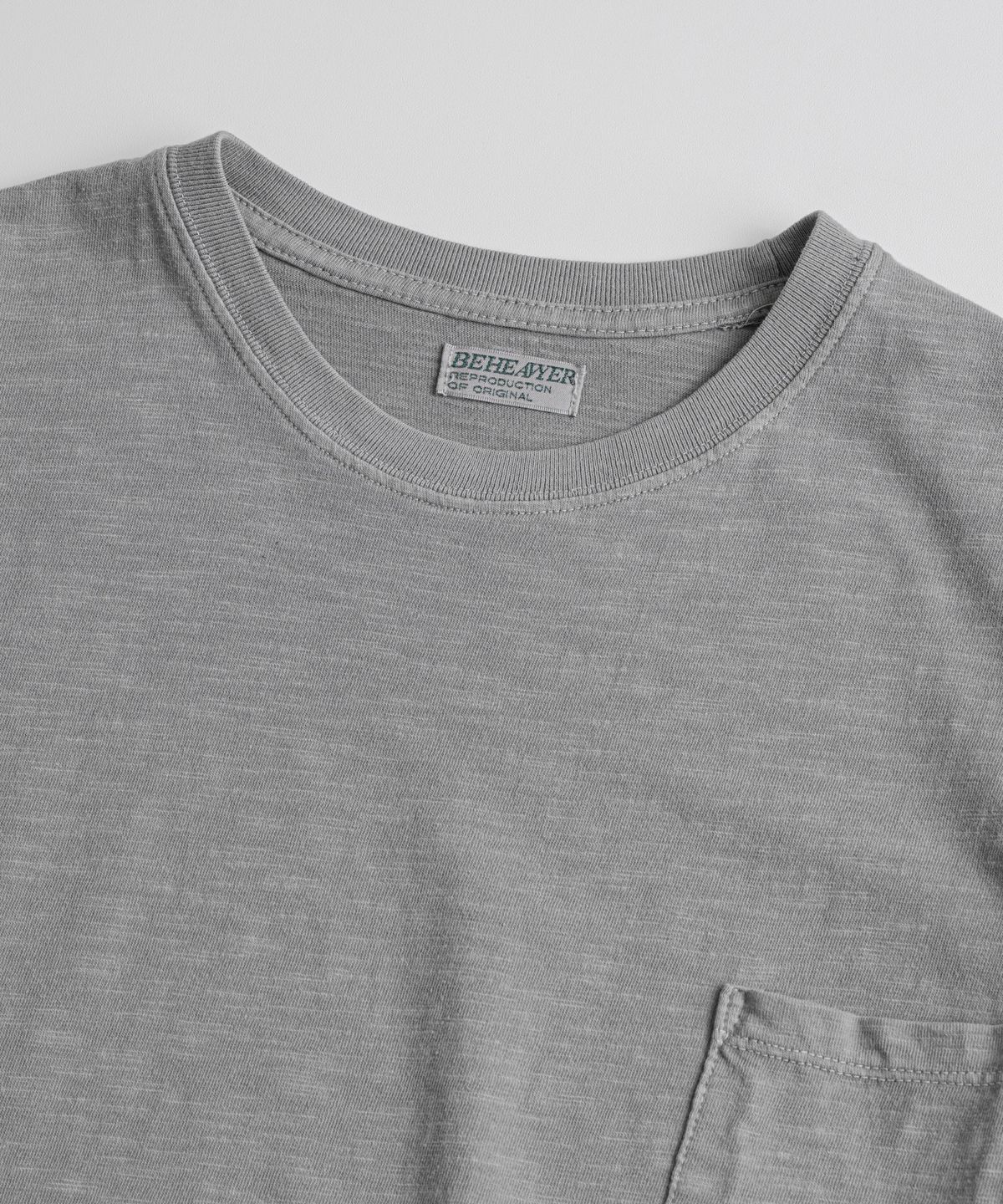 비헤비어(BEHEAVYER) SLUB COTTON TUBLAR T-SHIRTS l.grey