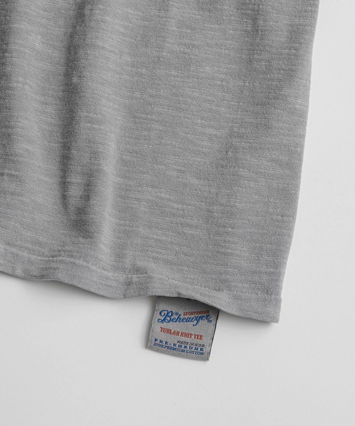 비헤비어(BEHEAVYER) SLUB COTTON TUBLAR T-SHIRTS l.grey