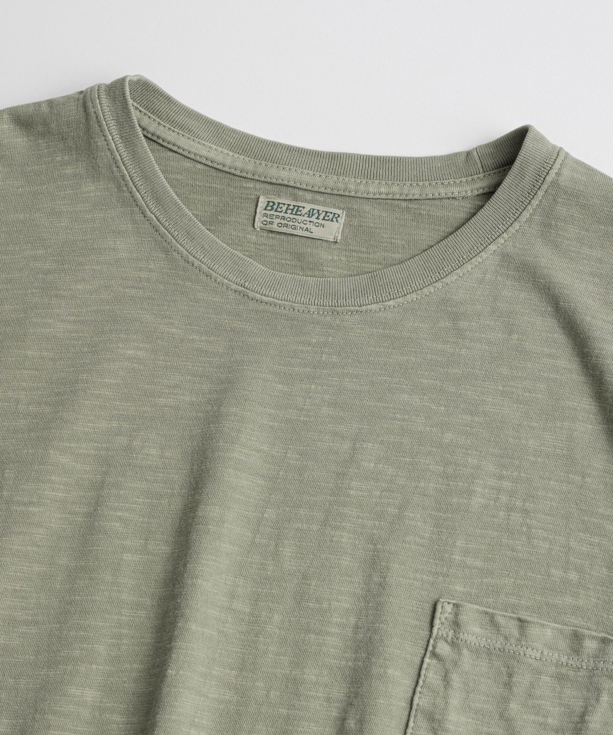 비헤비어(BEHEAVYER) SLUB COTTON TUBLAR T-SHIRTS olive