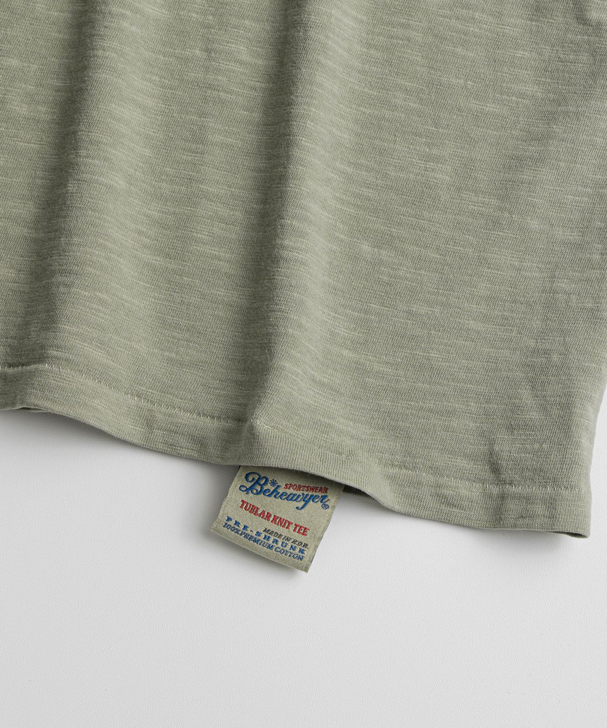 비헤비어(BEHEAVYER) SLUB COTTON TUBLAR T-SHIRTS olive