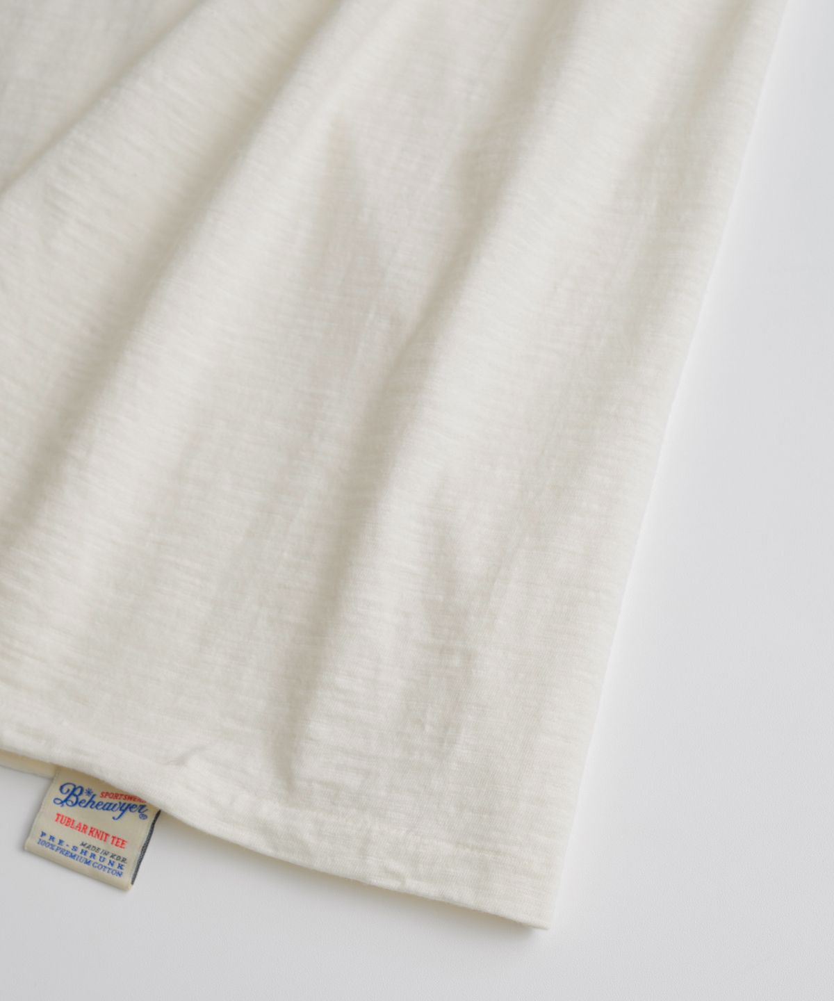 비헤비어(BEHEAVYER) SLUB COTTON TUBLAR T-SHIRTS natural