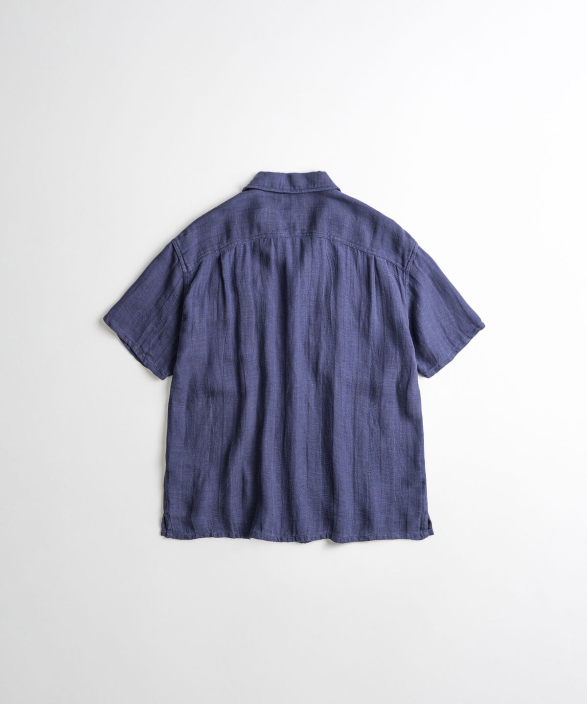 비헤비어(BEHEAVYER) DYED HBT LINEN M43 1/2 SHIRTS purple navy