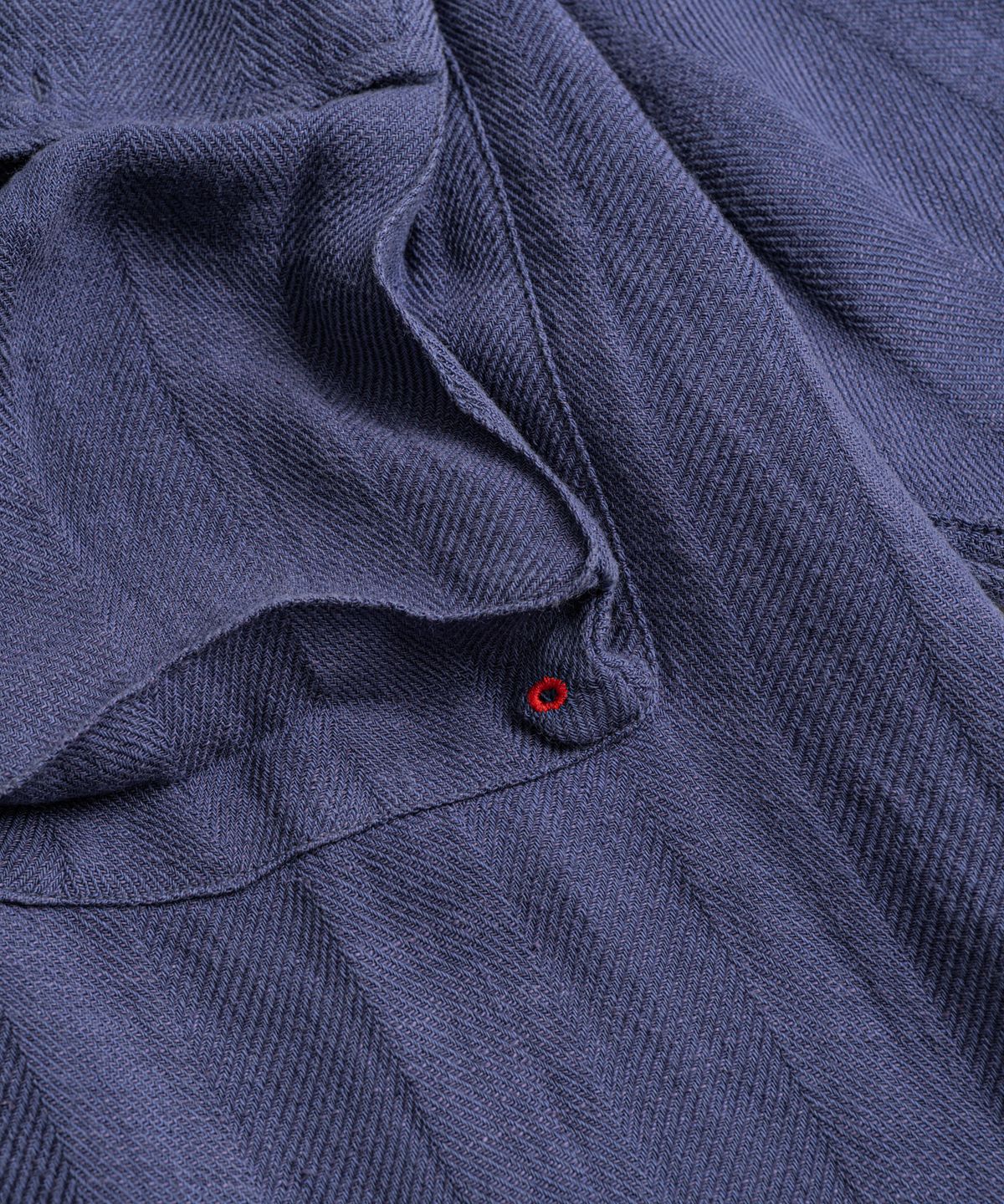 비헤비어(BEHEAVYER) DYED HBT LINEN M43 1/2 SHIRTS purple navy