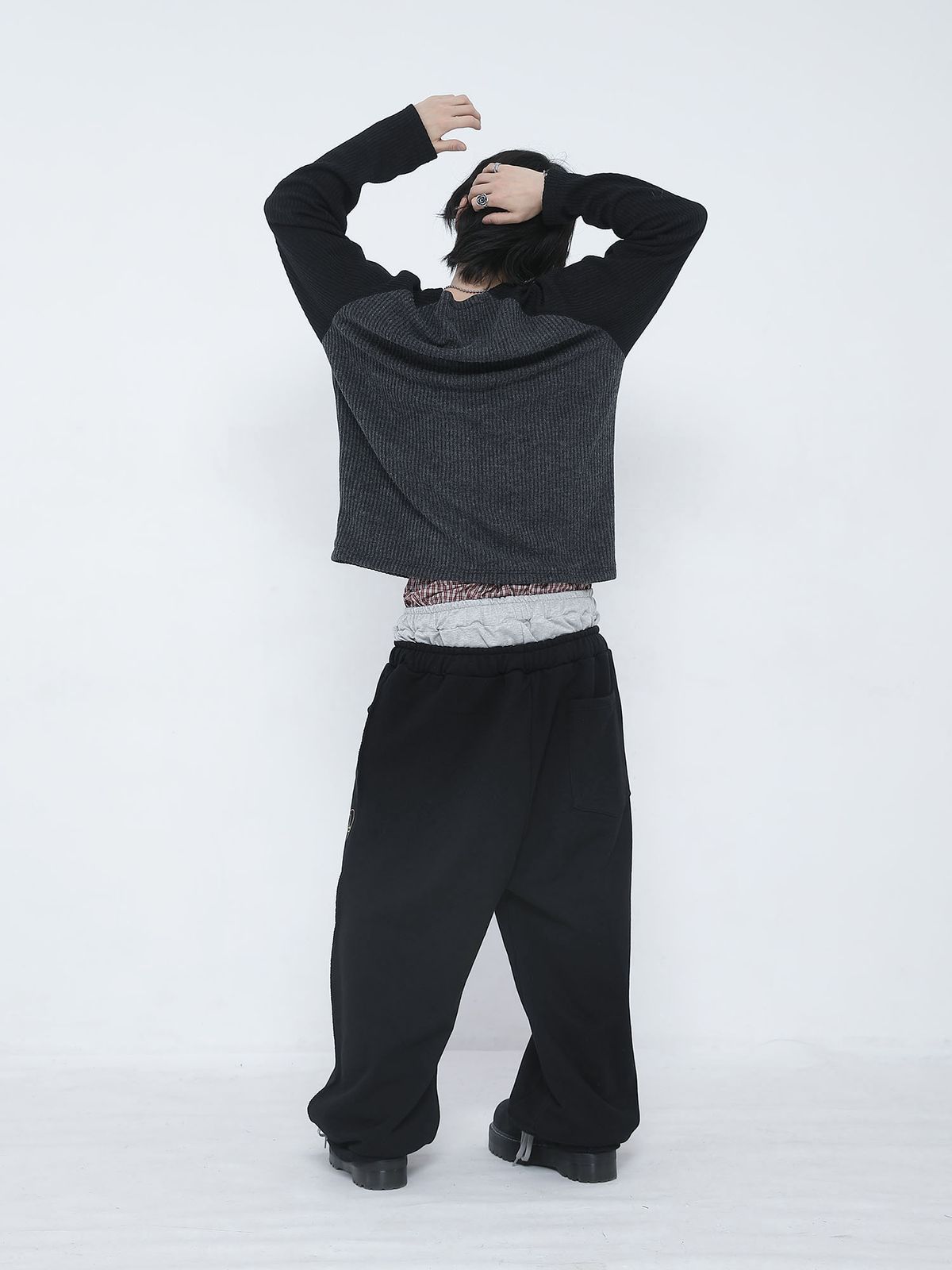 쿠테나이 케이브(KUTENAI CAVE) [1size]Trompe l oeil 3layered sagging pants