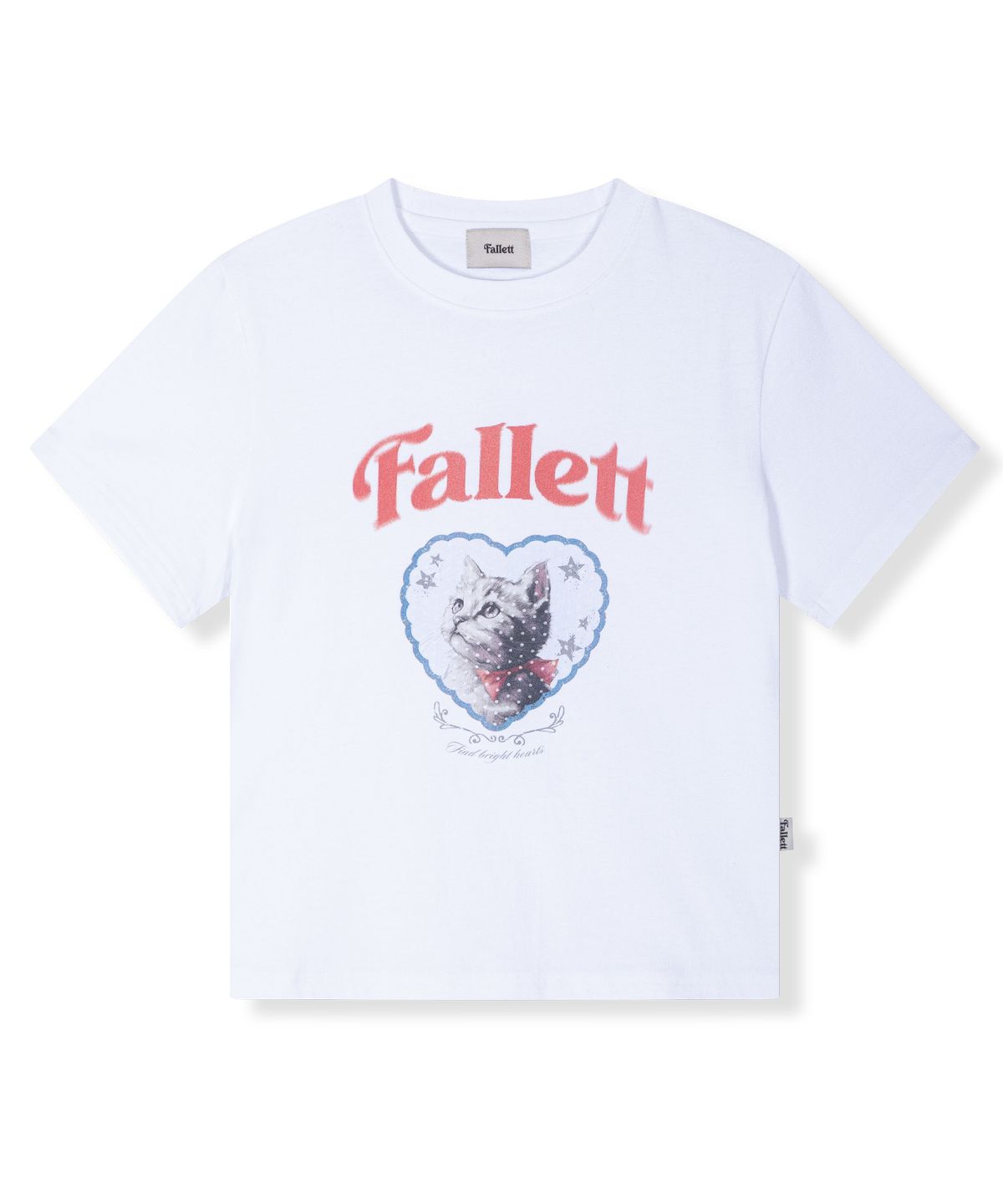 팔렛(FALLETT) 캣 하트 티셔츠 화이트
