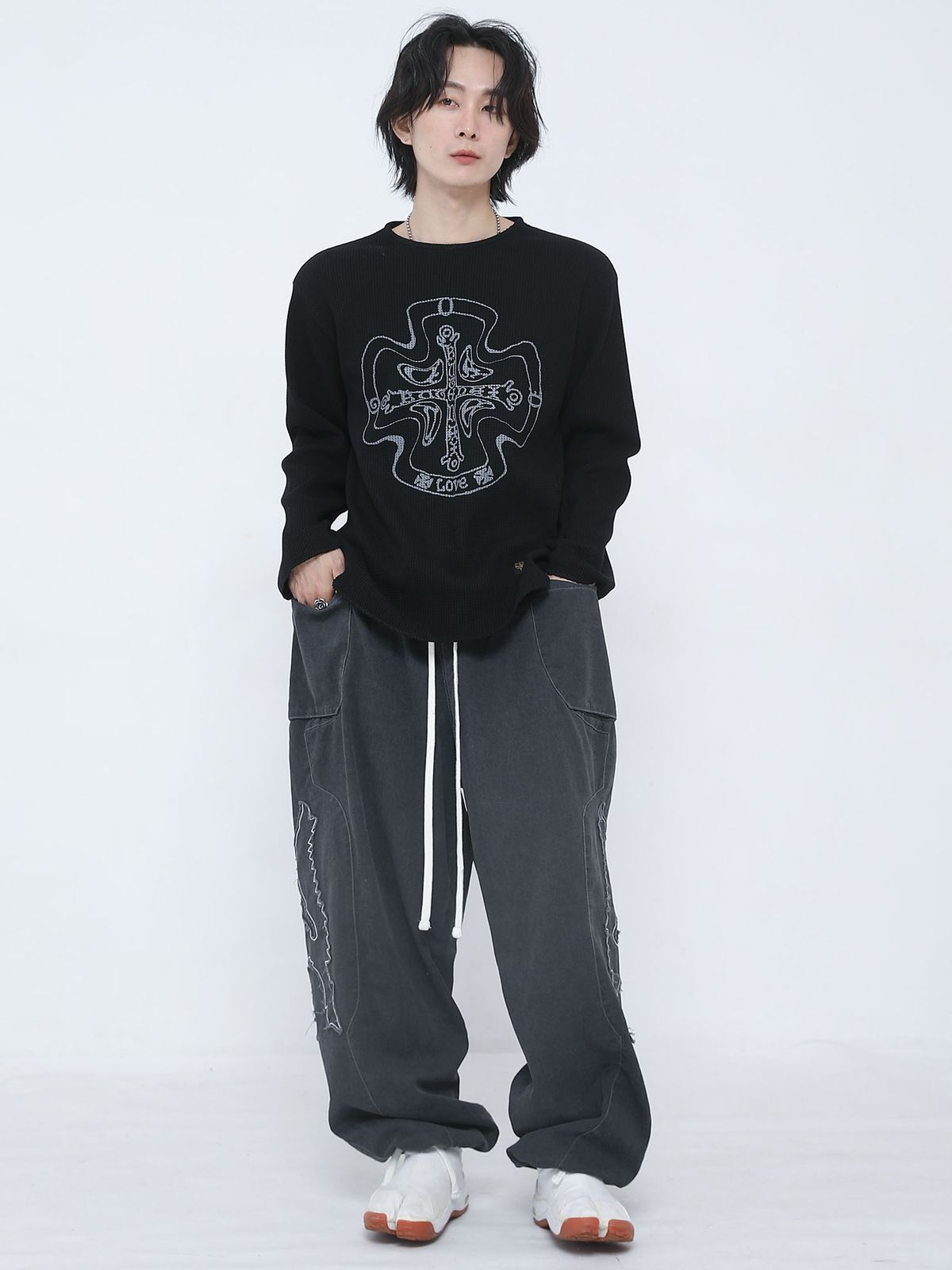 쿠테나이 케이브(KUTENAI CAVE) Cross of devotion waffle t-shirts