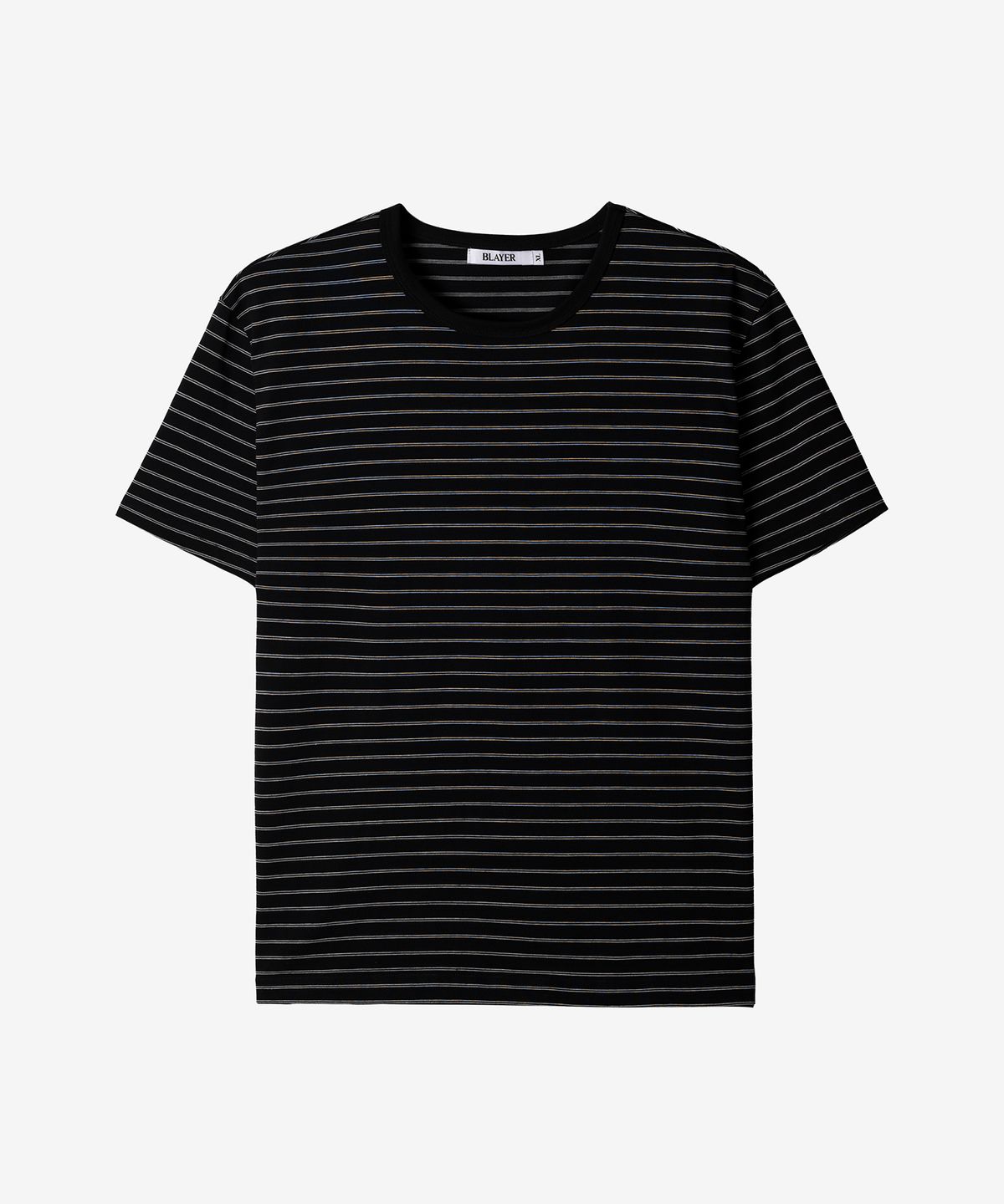 블레이어(BLAYER) 인텐스 크루넥 스트라이프 크롭 티셔츠 [BLACK]