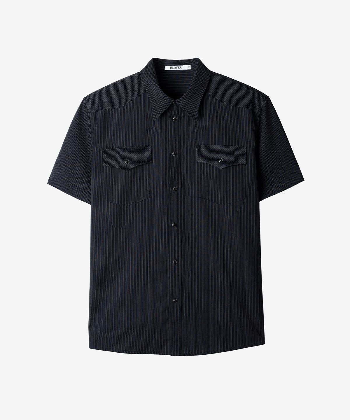 블레이어(BLAYER) 베로나 웨스턴 스트라이프 하프 셔츠 [NAVY]