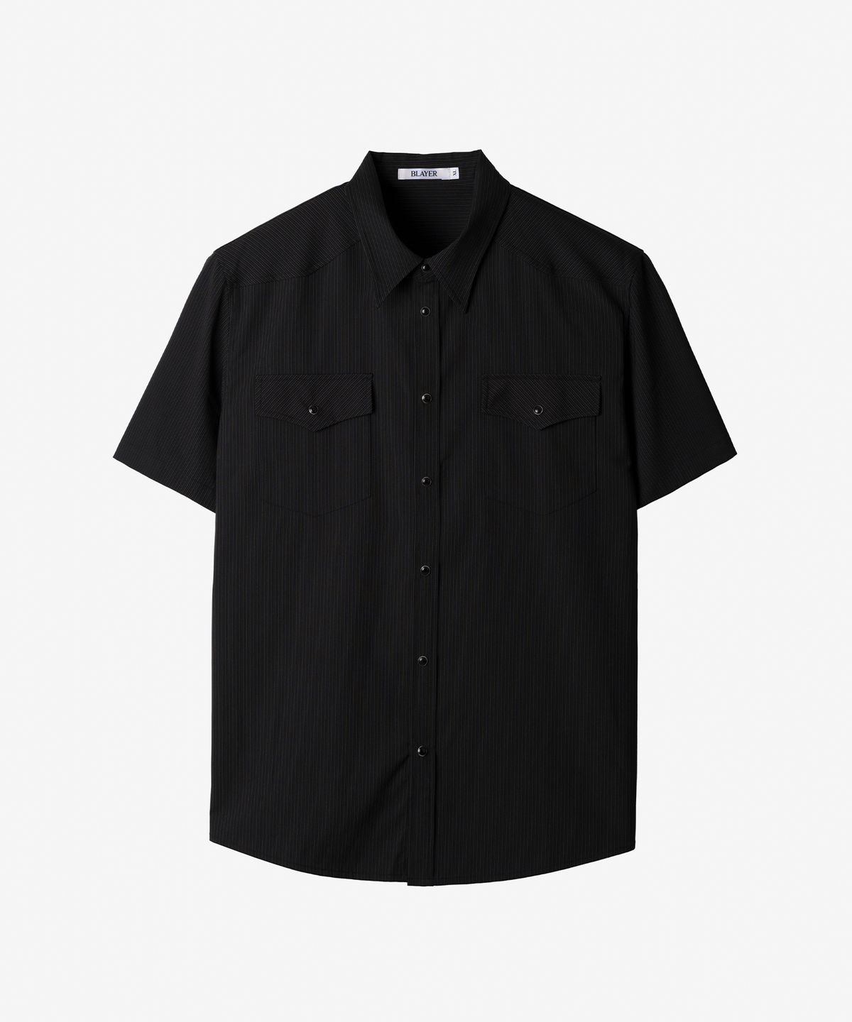 블레이어(BLAYER) 베로나 웨스턴 스트라이프 하프 셔츠 [BLACK]