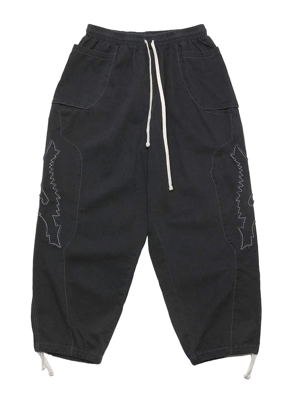 쿠테나이 케이브(KUTENAI CAVE) Eagle applique wide pants
