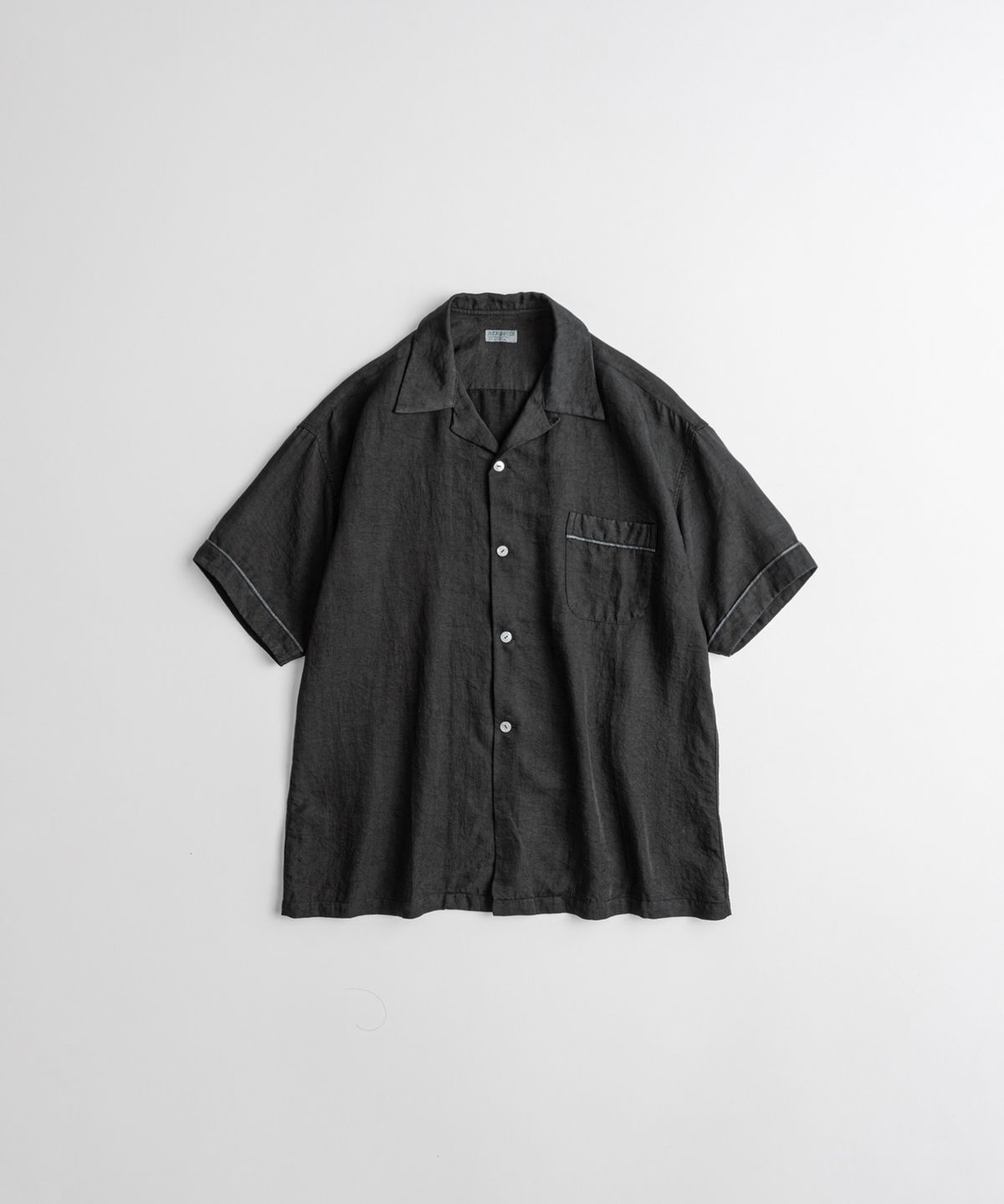 비헤비어(BEHEAVYER) DYED CUPRO BOWLING 1/2 SHIRTS anthracite