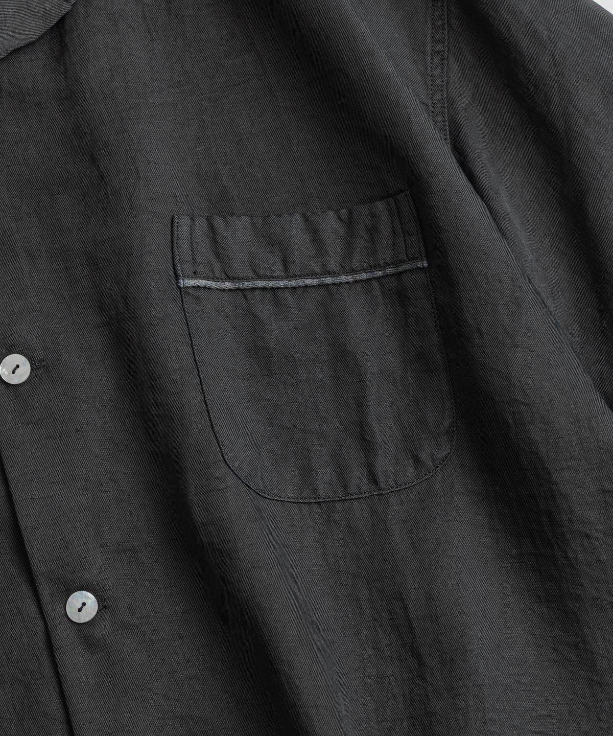 비헤비어(BEHEAVYER) DYED CUPRO BOWLING 1/2 SHIRTS anthracite