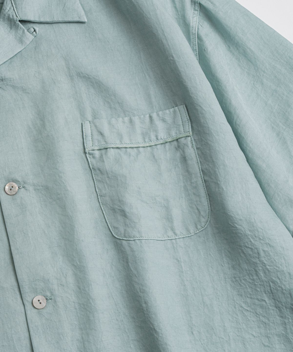 비헤비어(BEHEAVYER) DYED CUPRO BOWLING 1/2 SHIRTS mint