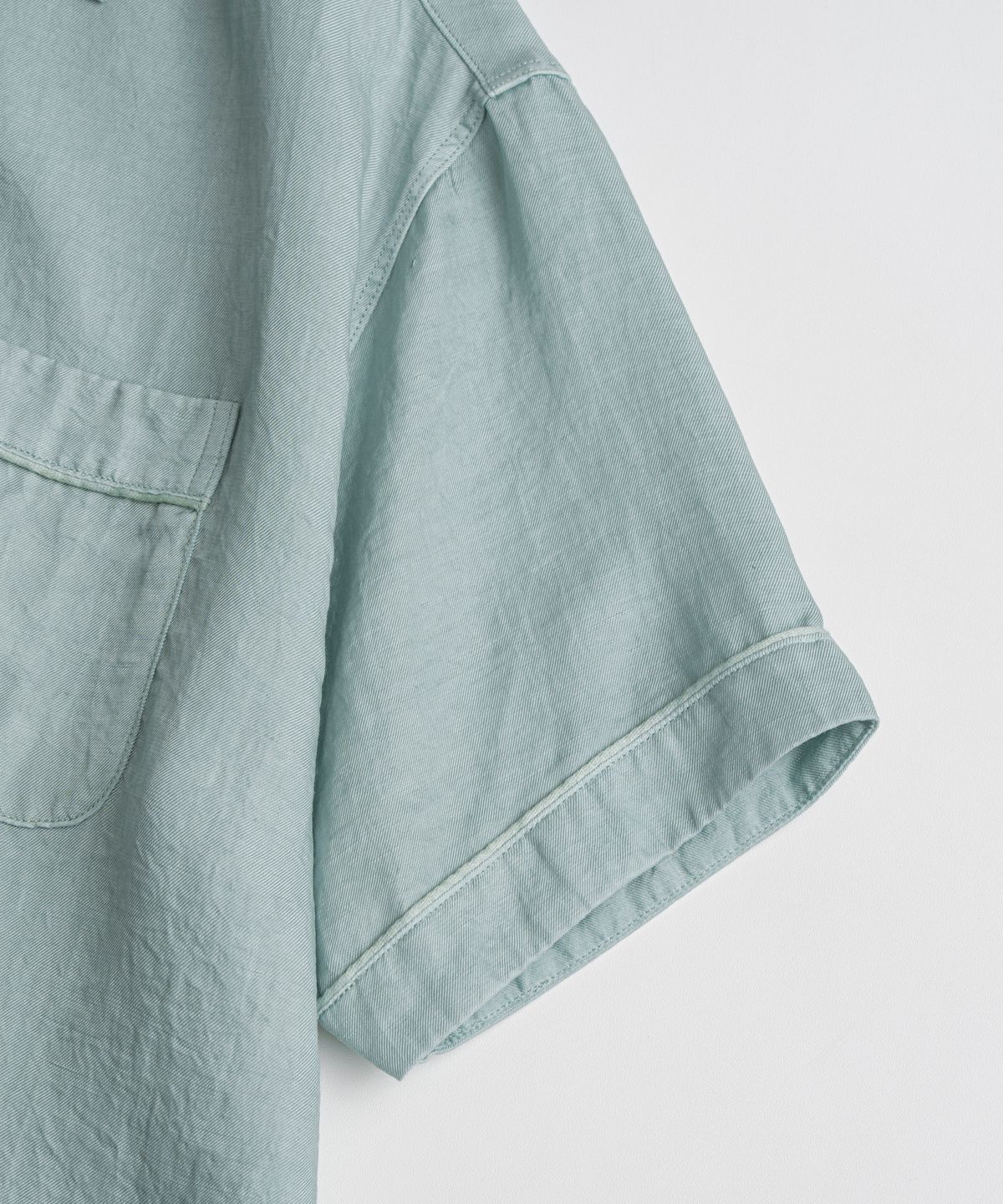 비헤비어(BEHEAVYER) DYED CUPRO BOWLING 1/2 SHIRTS mint