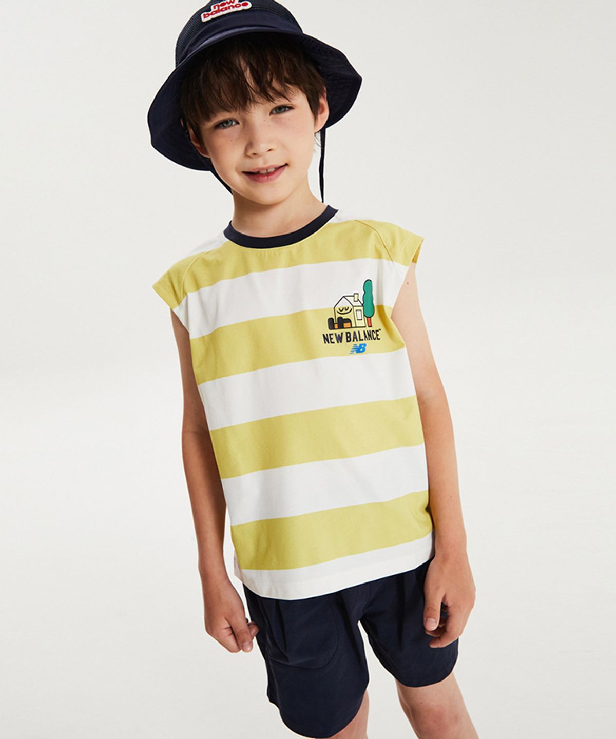뉴발란스 키즈(NEWBALANCEKIDS) Sweet home_아동 스트라이프 나시 반바지 셋업 NK9YG2552UAH