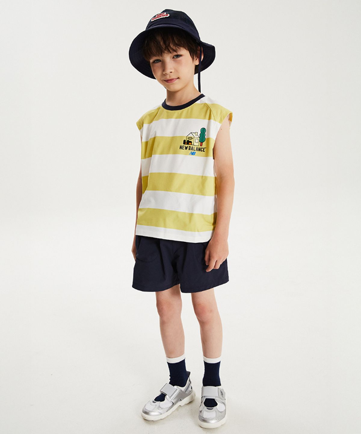 뉴발란스 키즈(NEWBALANCEKIDS) Sweet home_아동 스트라이프 나시 반바지 셋업 NK9YG2552UAH