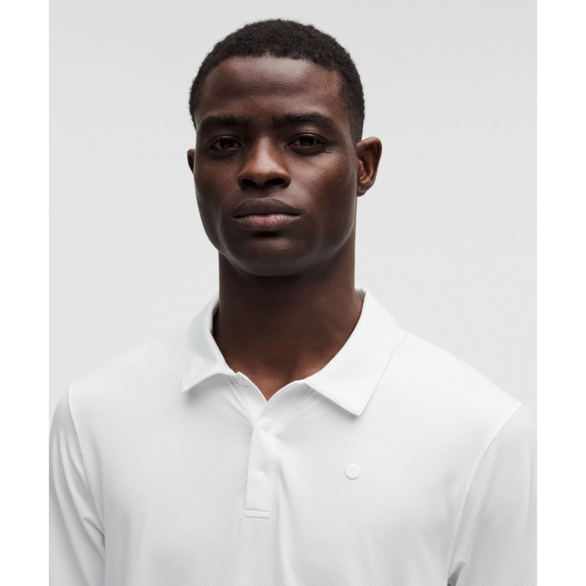 룰루레몬(LULULEMON) 로고 스포츠 폴로 숏슬리브  WHT