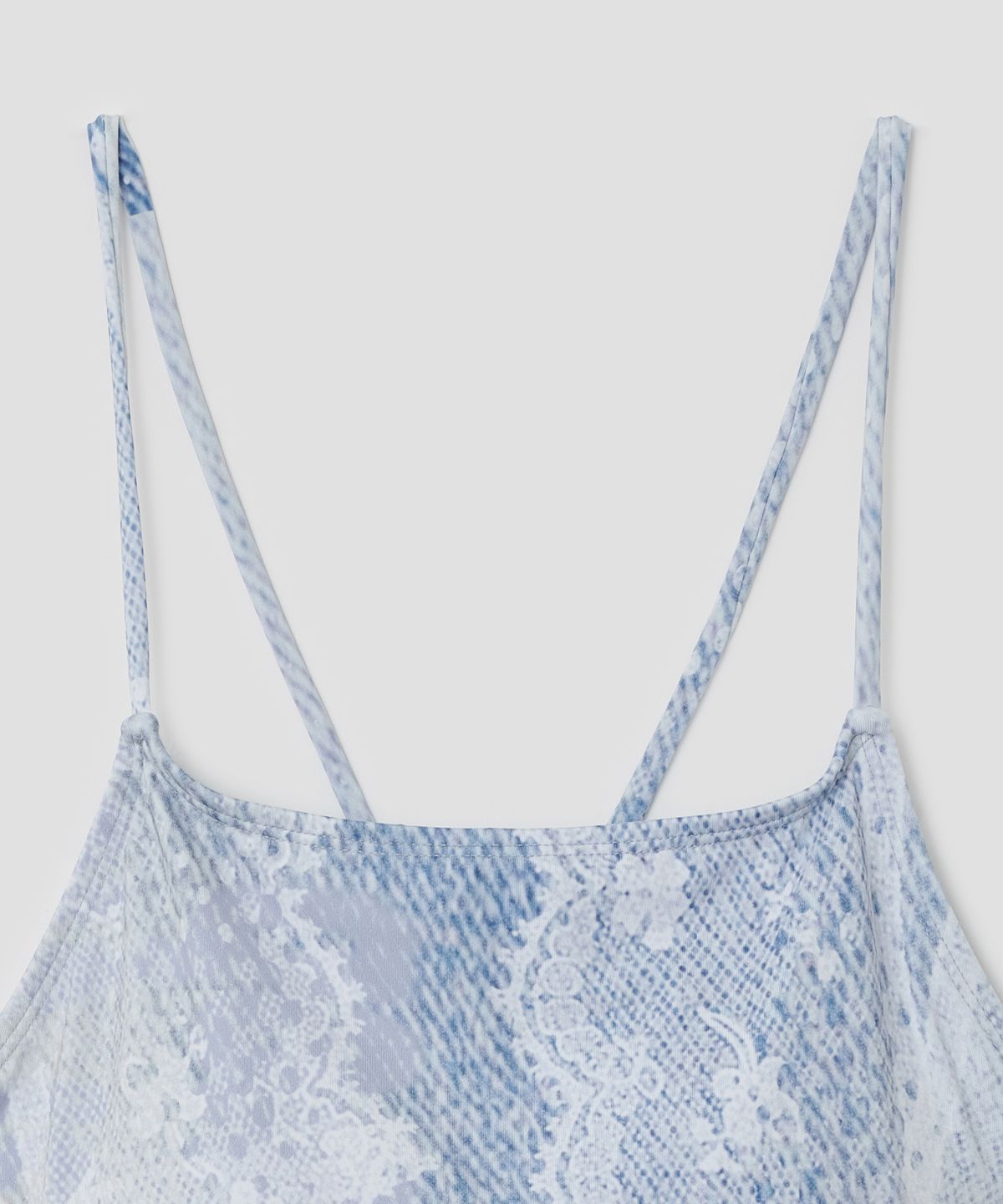 타입서비스(TYPESERVICE) Lace Print Backless Swimsuit [Blue]